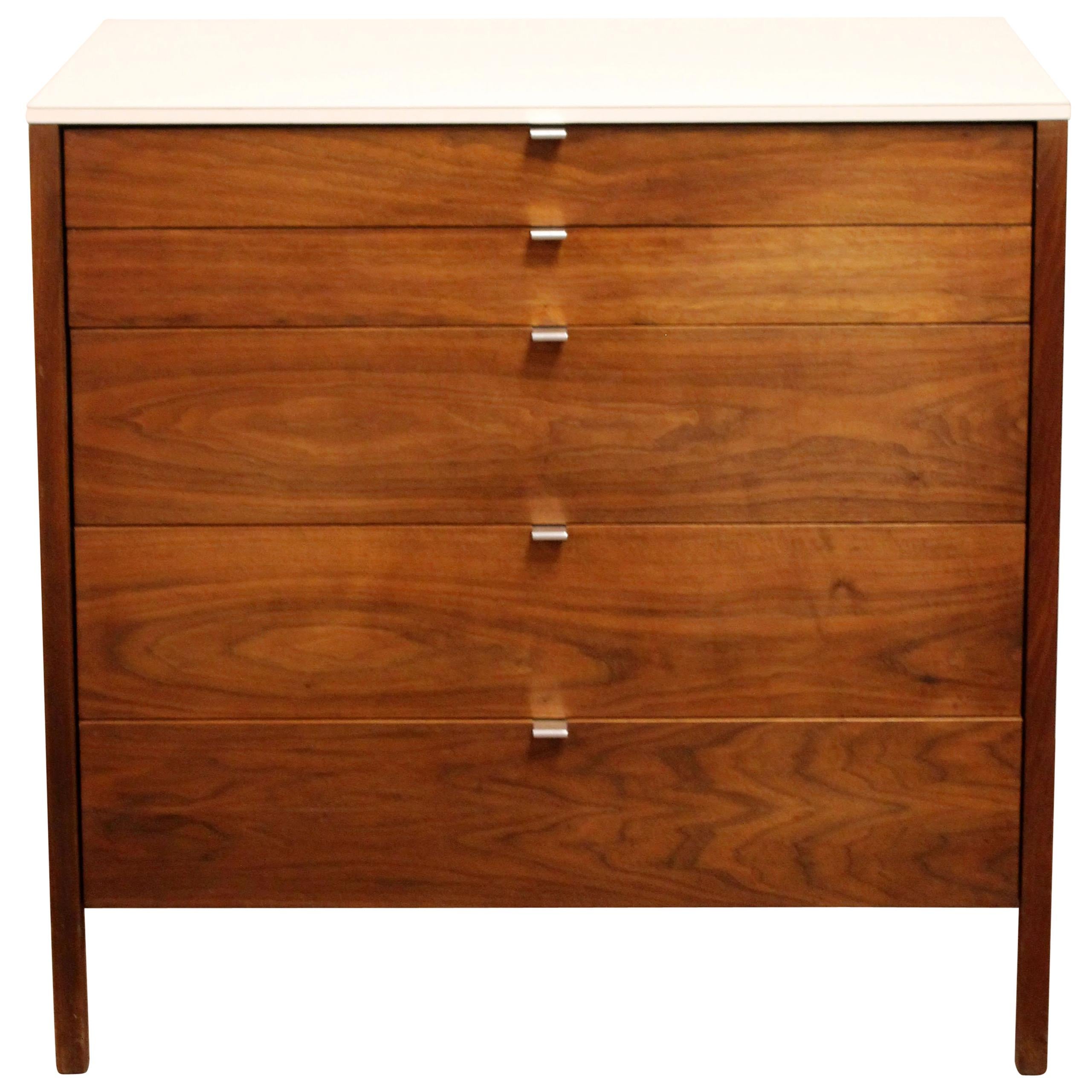 Mid-Century Modern Florence Knoll Highboy Walnut Wood Highboy Dresser