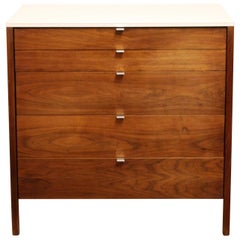 Mid-Century Modern Florence Knoll Highboy Walnut Wood Highboy Dresser