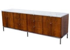 Mid-Century Modern Florence Knoll Rosewood Marble Top Credenza