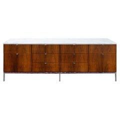 Vintage Mid-Century Modern Florence Knoll Rosewood Marble Top Credenza