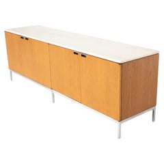 Modernes Florence Knoll Sideboard aus der Mitte des Jahrhunderts, Marmor und Holz, 1960er Jahre