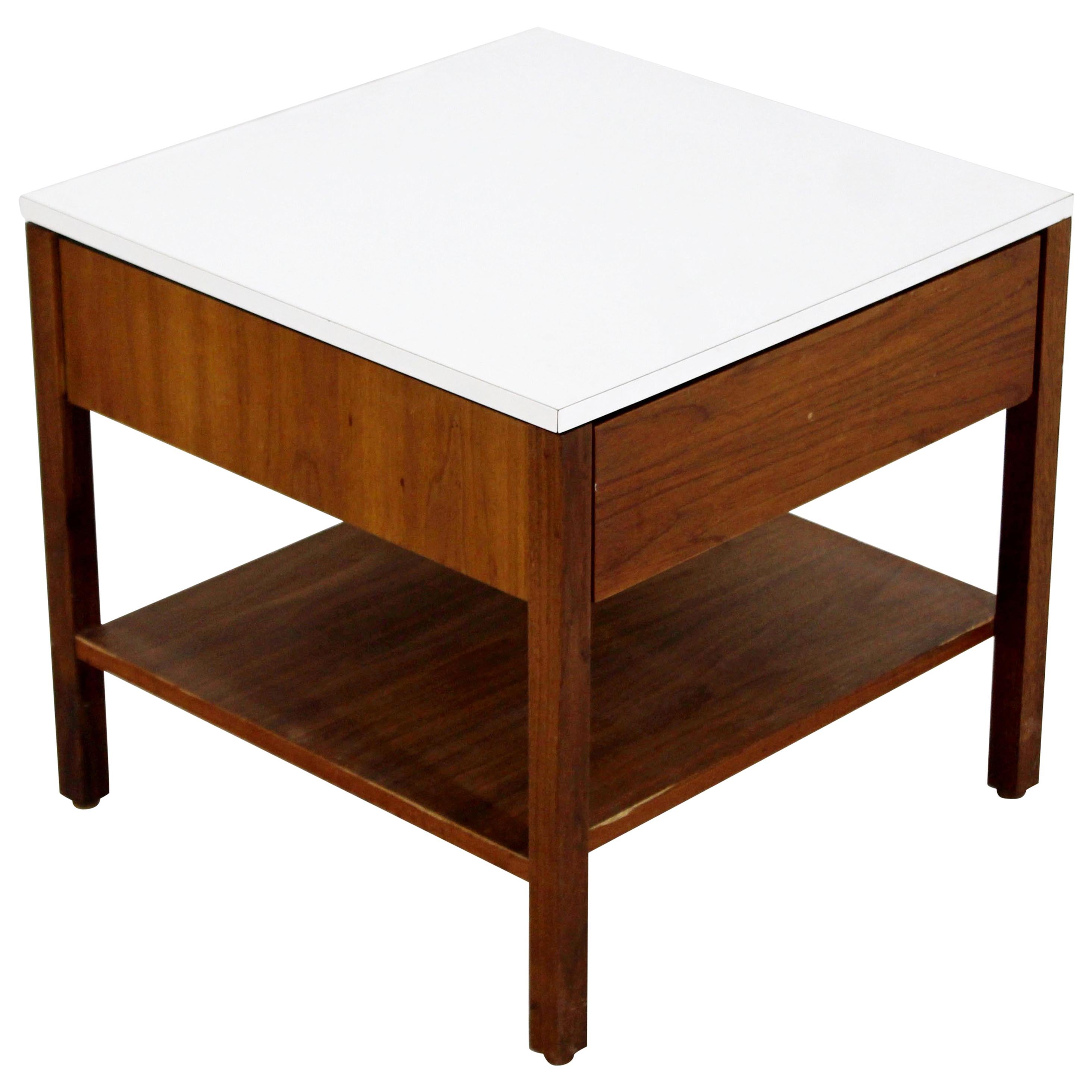 Mid-Century Modern Florence Knoll Single Drawer Walnut Nightstand, 1960s