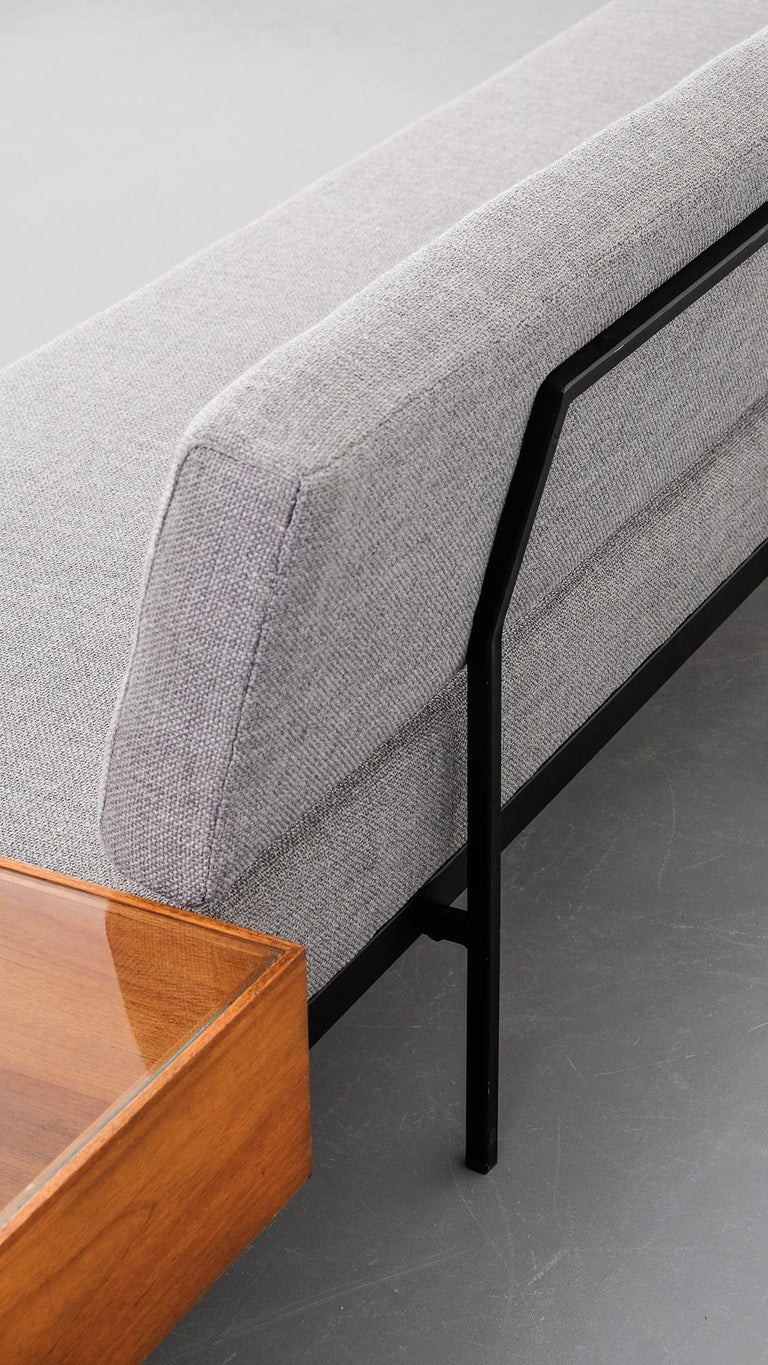 MidCentury Modern Florence Knoll Sofa with Walnut Table Attachment