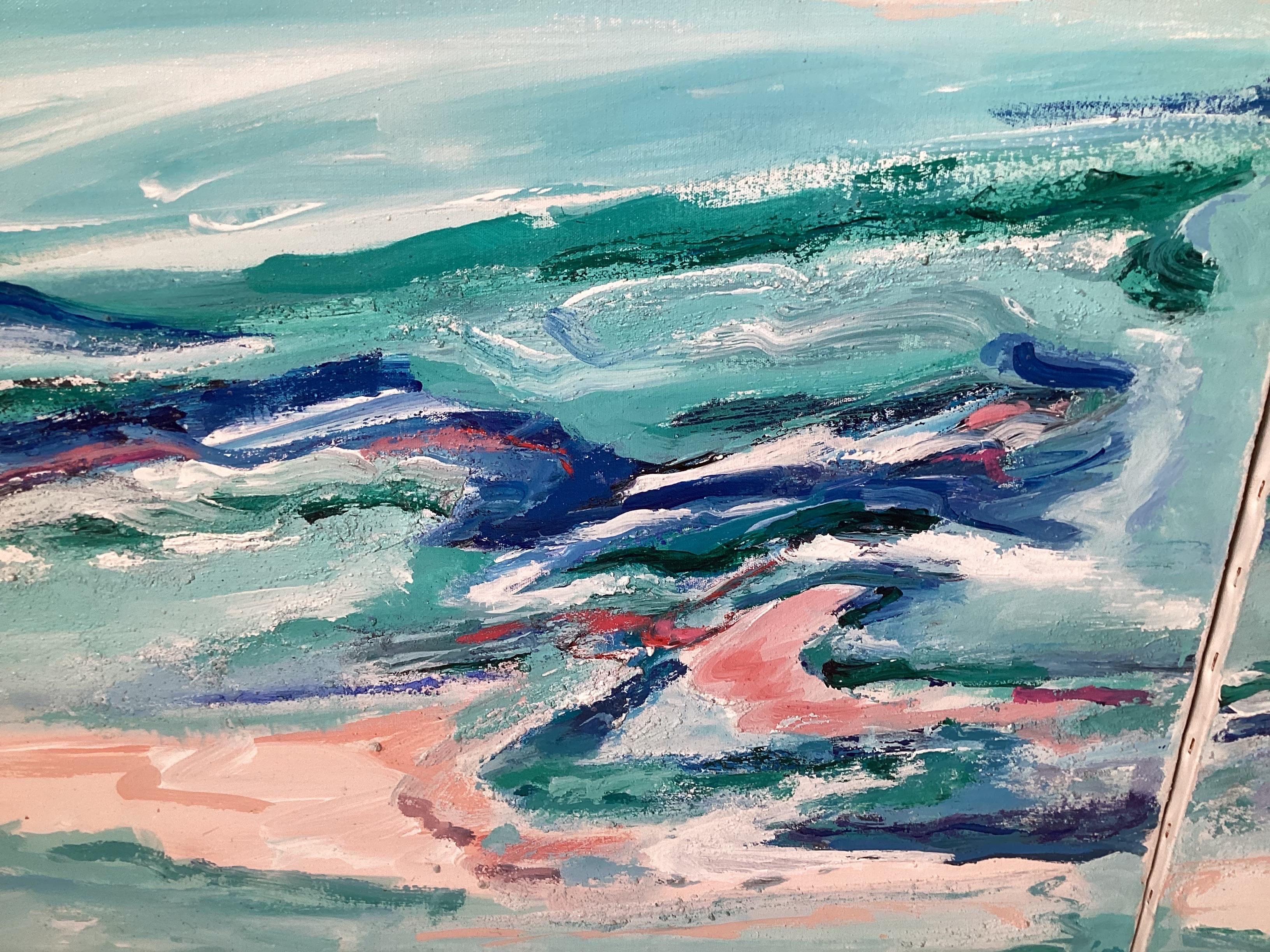 Painted Mid Century Modern Florida Abstract Painting For Sale