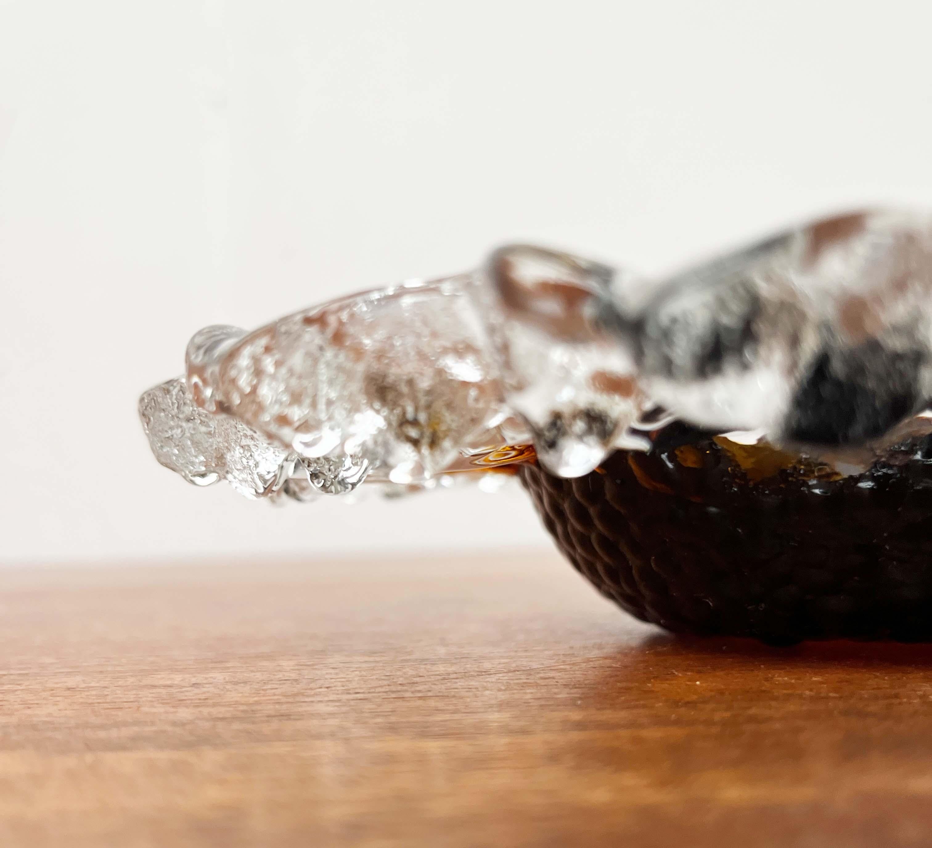 Moderne Blumenglasschale aus der Jahrhundertmitte von Pertti Santalahti f�ür Humppila, Finnland im Angebot 1