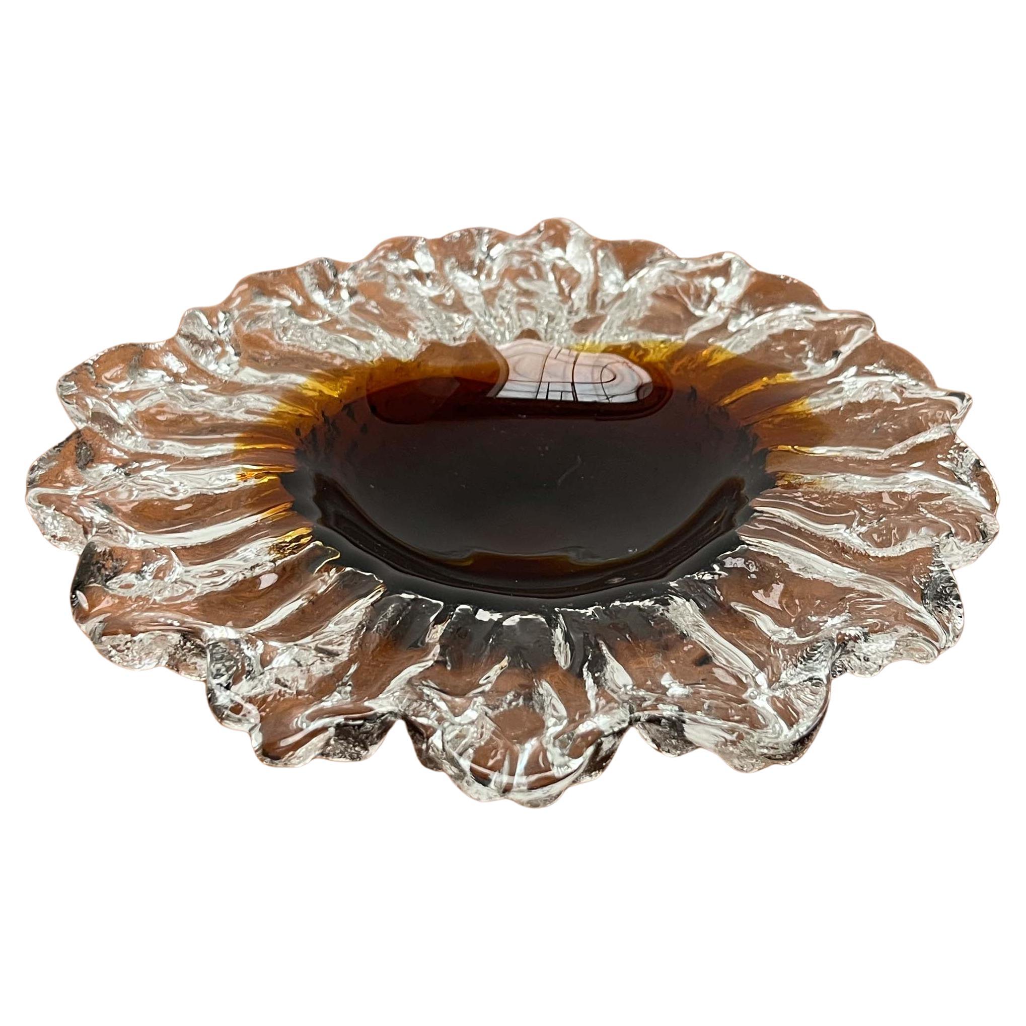 Moderne Blumenglasschale aus der Jahrhundertmitte von Pertti Santalahti für Humppila, Finnland im Angebot