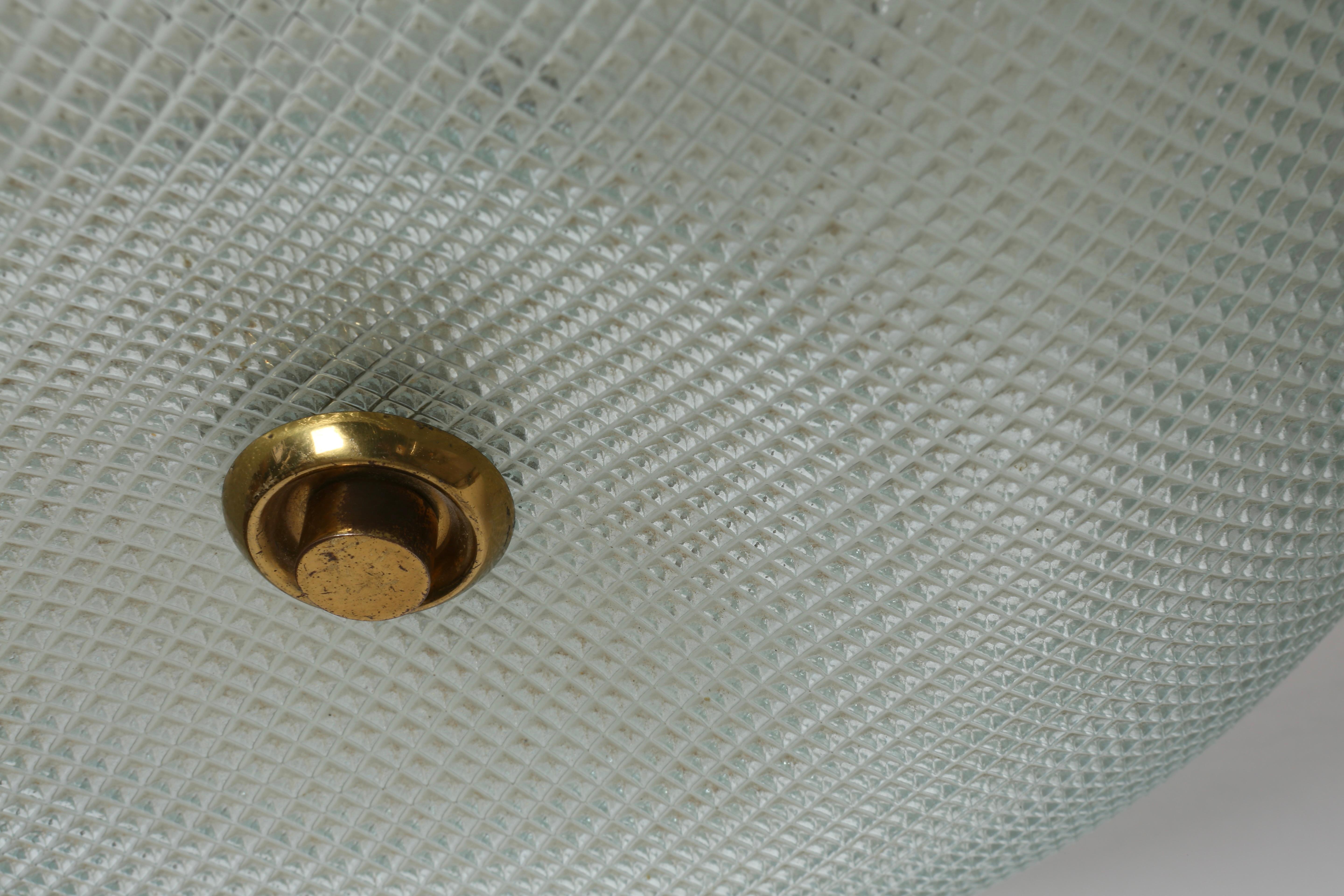 Enameled Mid century modern flush mount ceiling Light, Italy 1960s For Sale