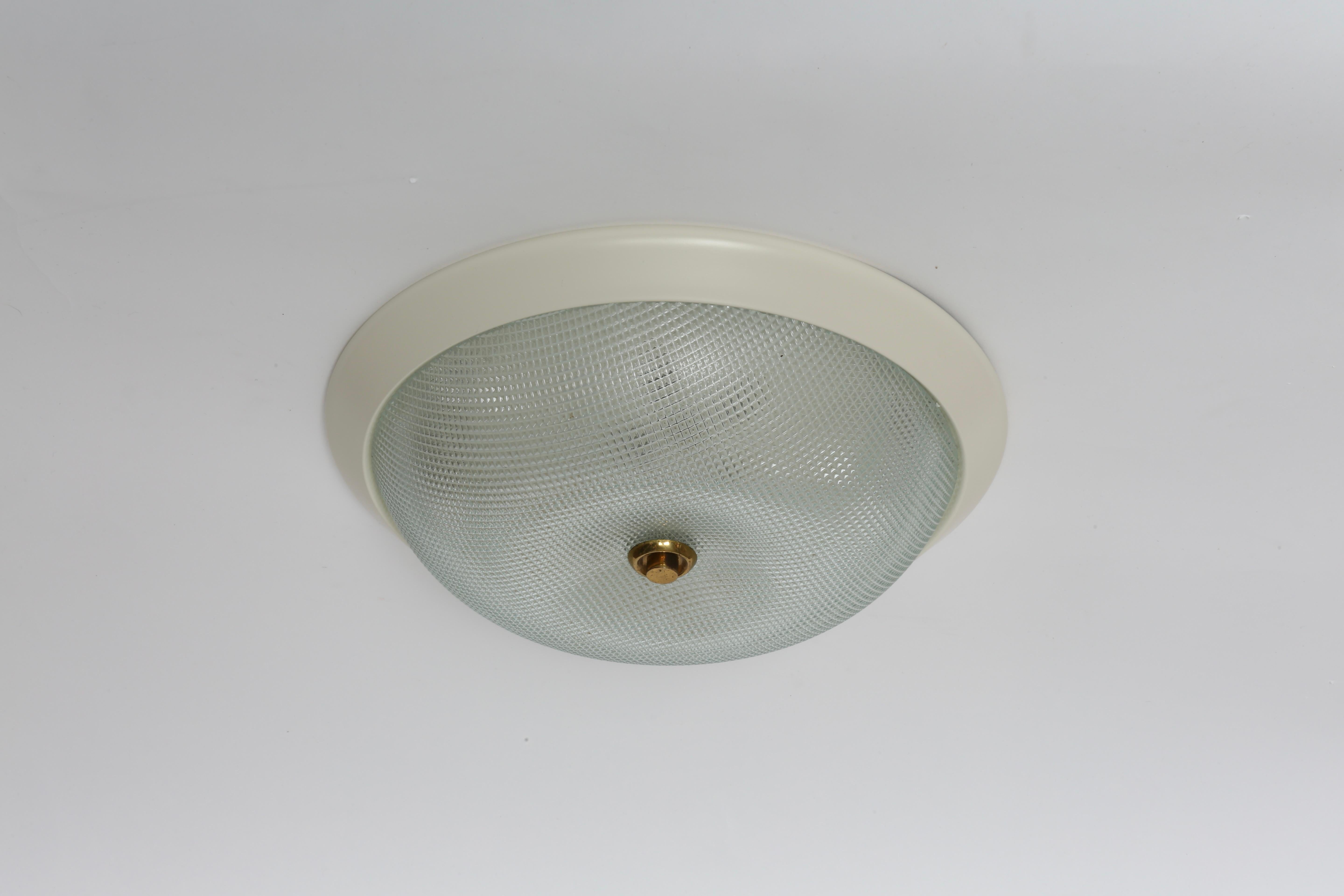 Mid-20th Century Mid century modern flush mount ceiling Light, Italy 1960s For Sale