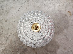 Mid Century Modern Flush Mount in glass and brass by Limburg, Germany 196ps