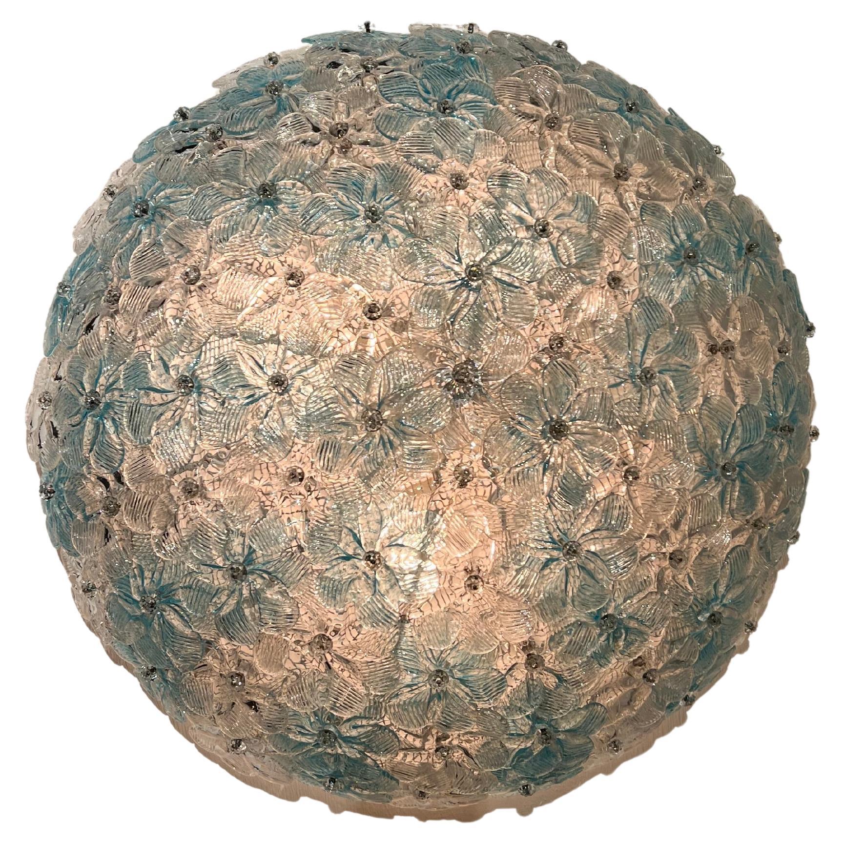 Monture encastrée moderne du milieu du siècle dernier en verre de Murano attribuée à Seguso, Murano, vers 1970