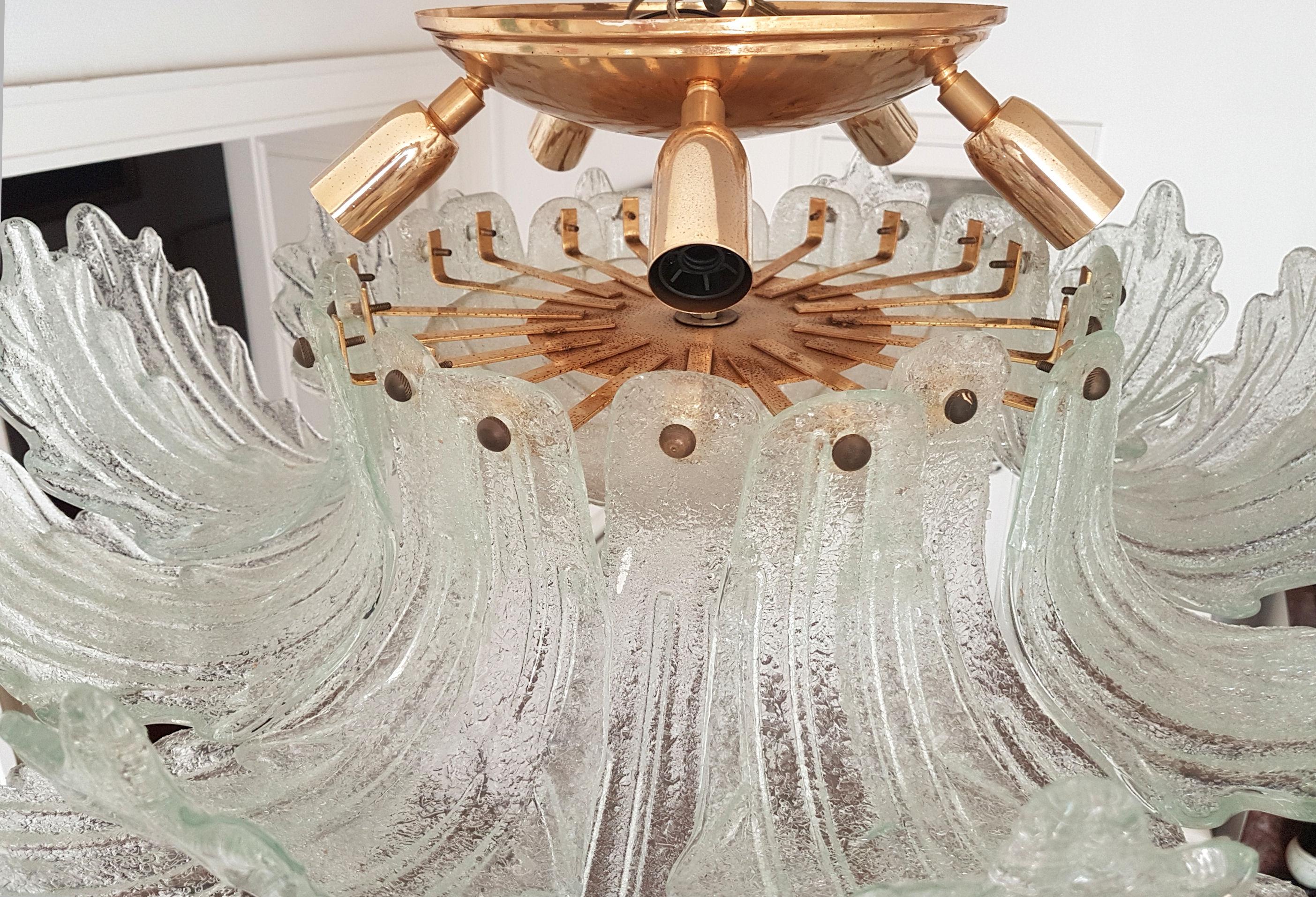 Mid-Century Modern Flush Mount Murano Glass Chandelier by Barovier 5