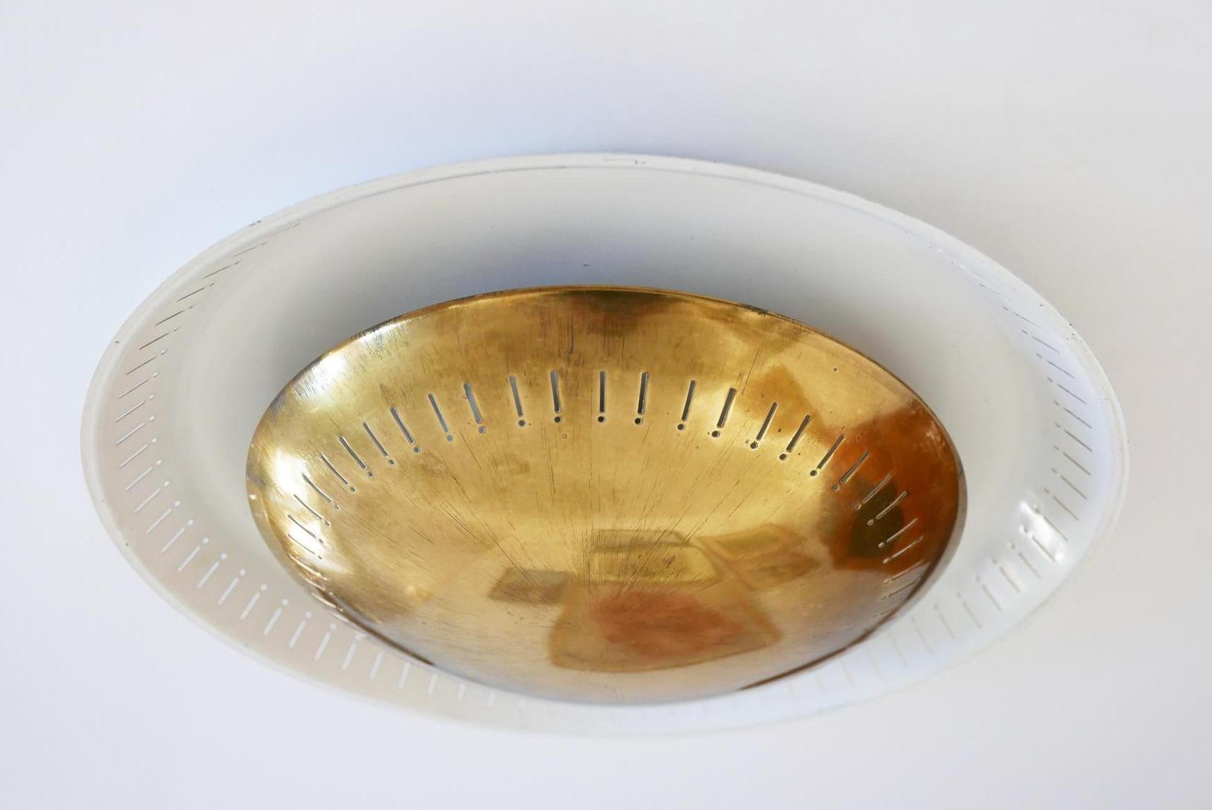 Lacquered Mid-Century Modern Flush Mount or Wall Lamp by Hillebrand, 1950s, Germany