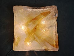 Lampada da incasso "Wave" in vetro ambrato di Mazzega, Italia, 1970.