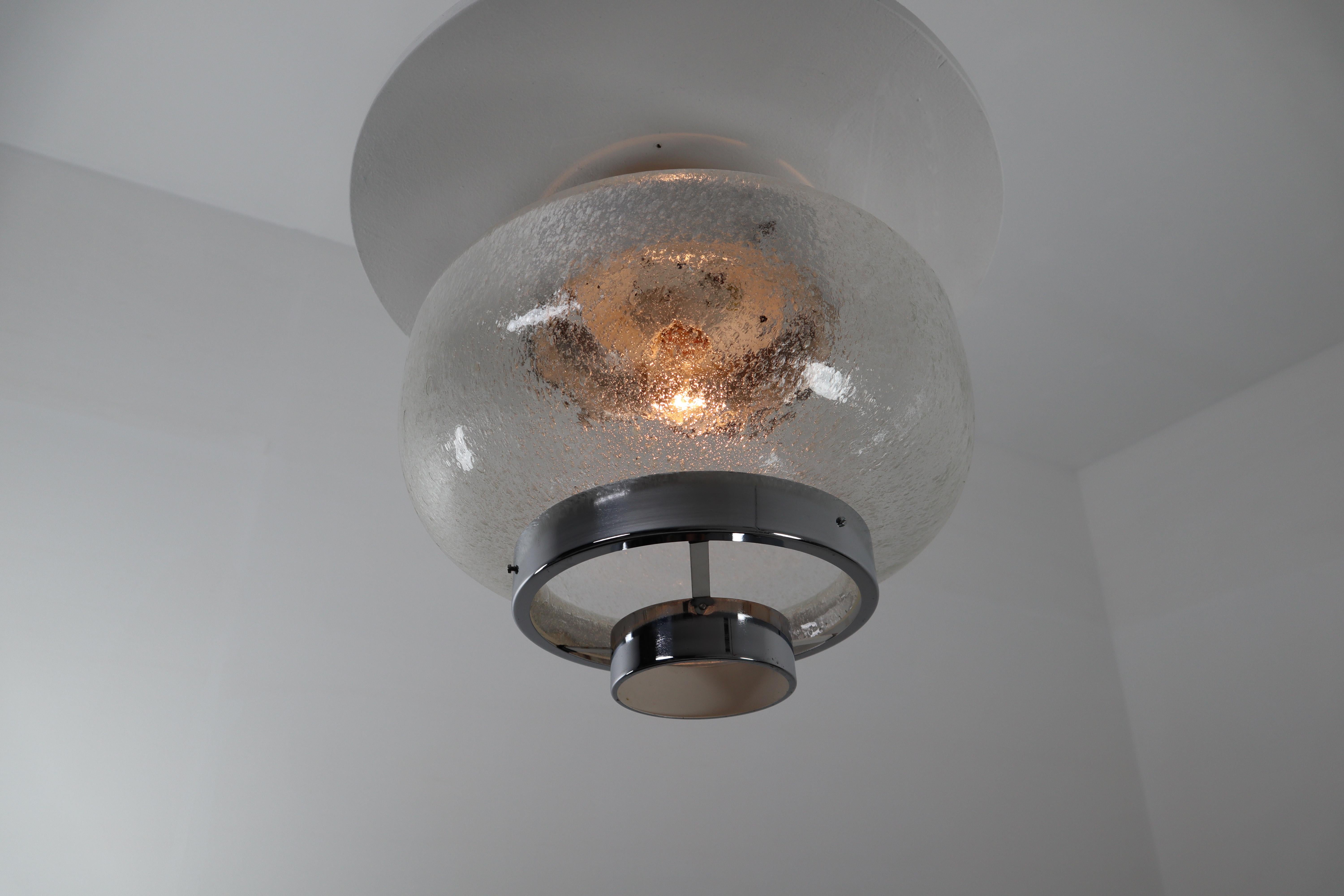Mid-Century Modern Flushmount with Bubble Glass Shade, Germany, 1970s For Sale 1
