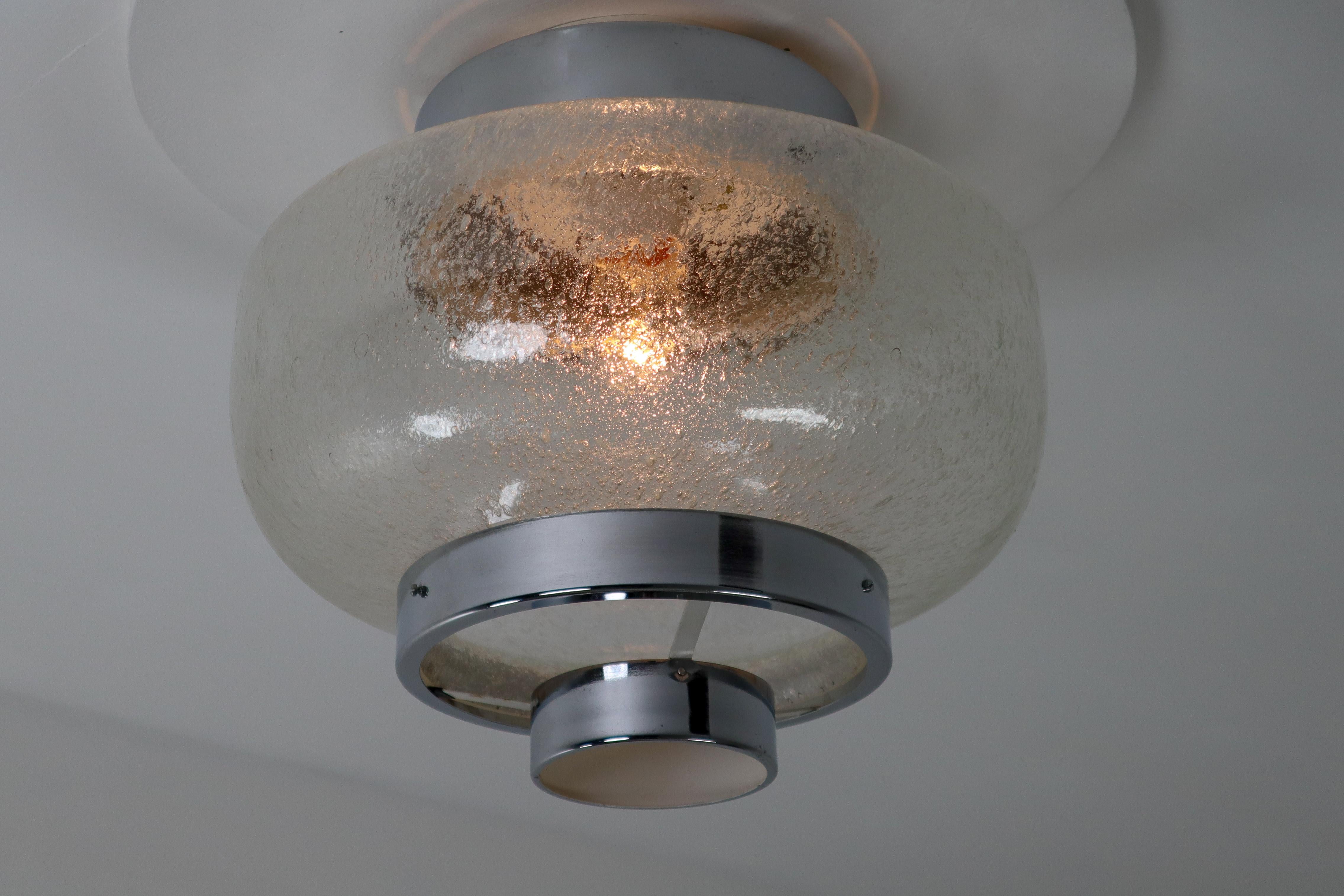 Mid-Century Modern Flushmount with Bubble Glass Shade, Germany, 1970s For Sale 4