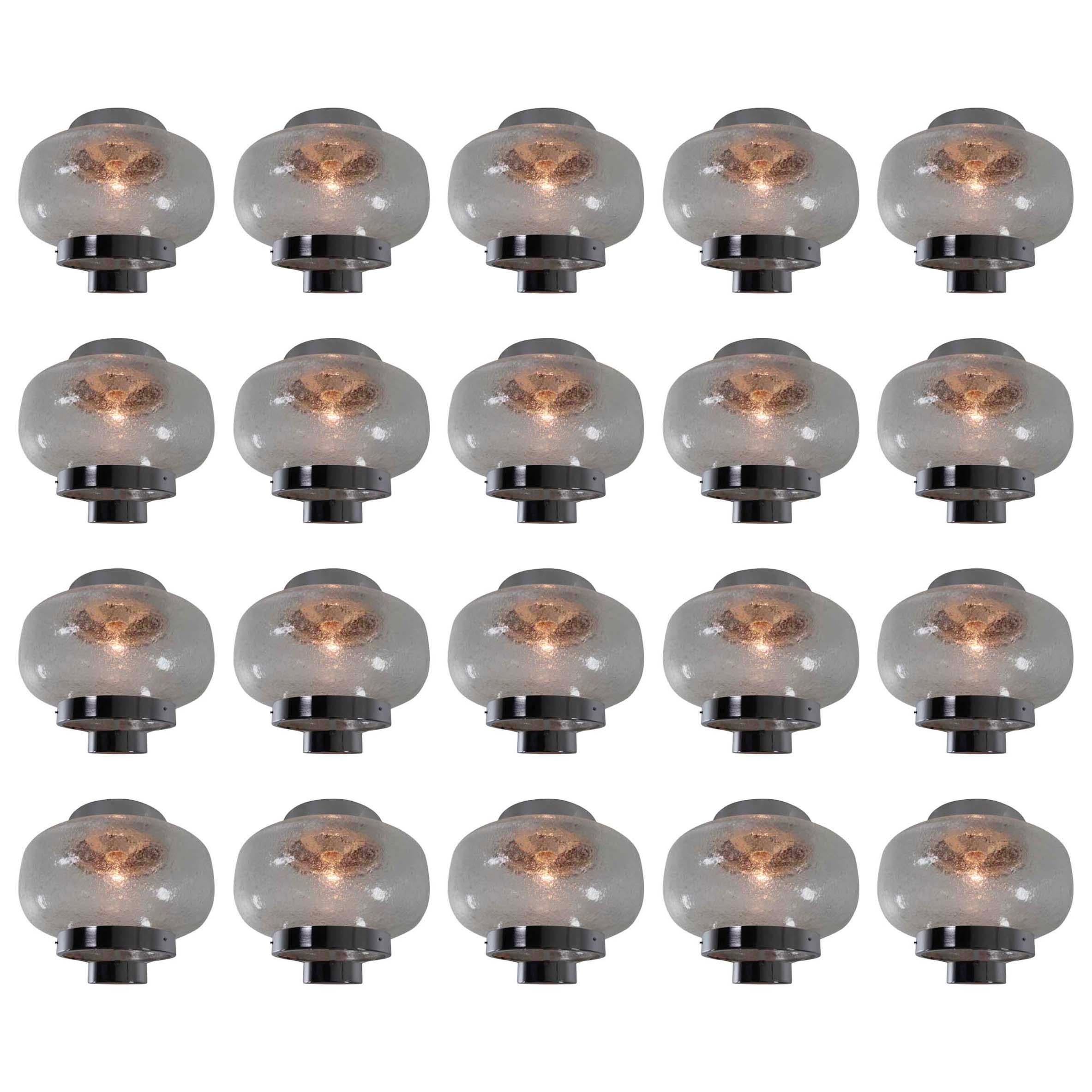 Mid-Century Modern Flush Mount with Bubble Glass Shade, Germany, 1970s