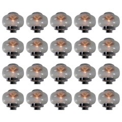 Mid-Century Modern Flush Mount with Bubble Glass Shade, Germany, 1970s