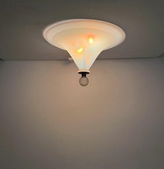 Mid-Century Modern Flush Mounts Style of Seguso or Barovier, Murano, circa 1940s