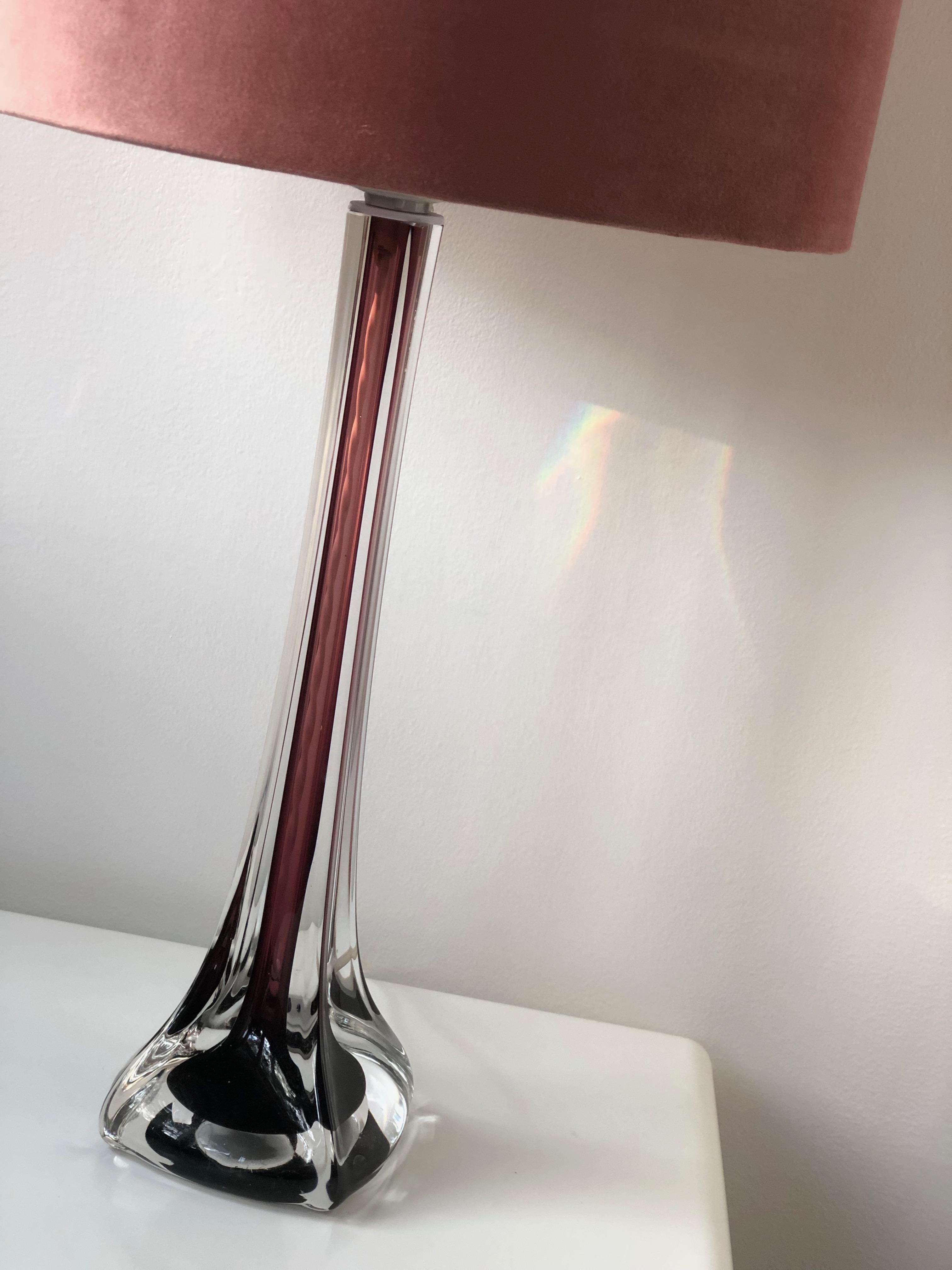 Mid-Century Modern Flygsfors Table Lamps in Burgundy by Paul Kedelv 4