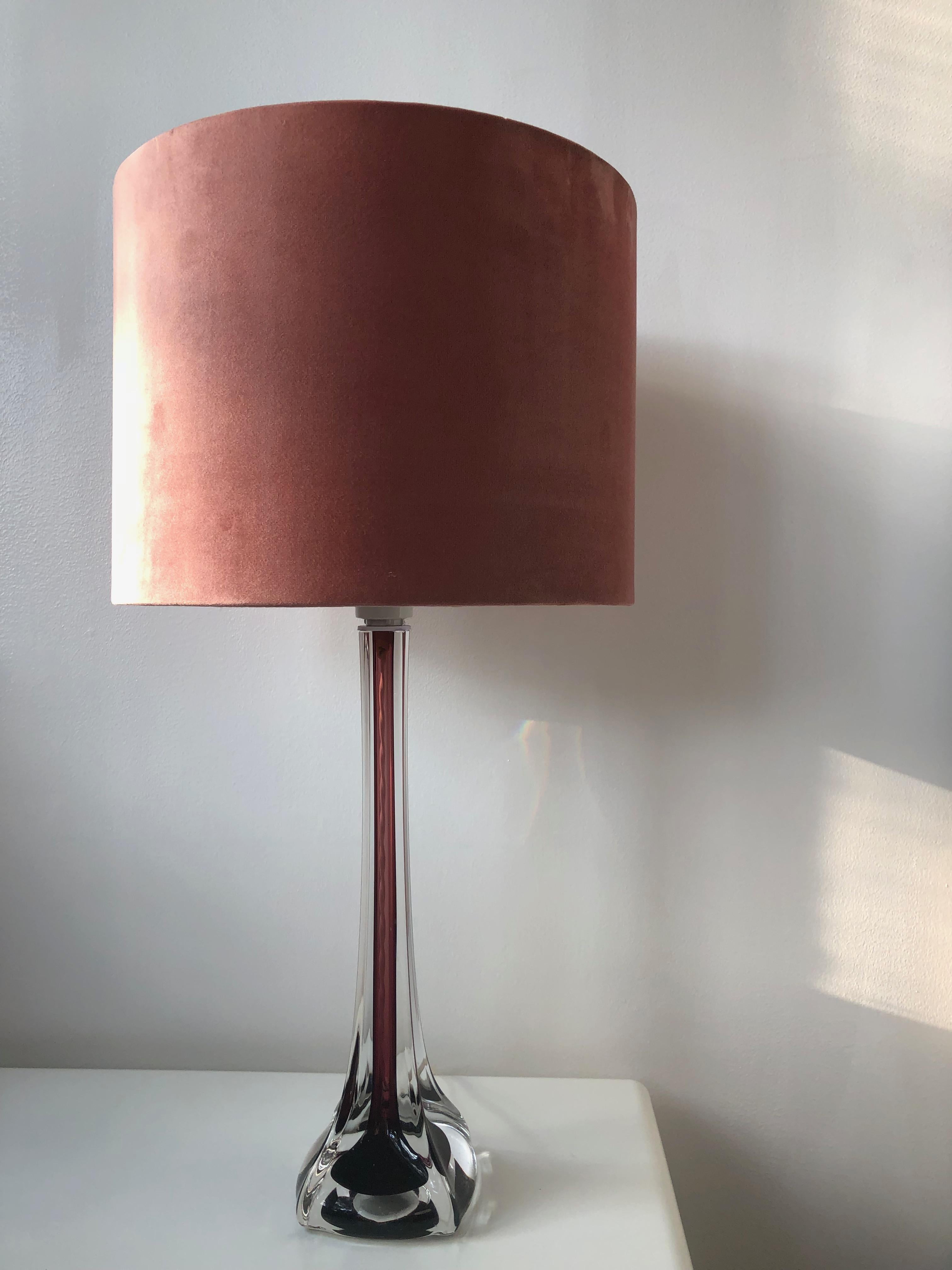 Swedish Mid-Century Modern Flygsfors Table Lamps in Burgundy by Paul Kedelv