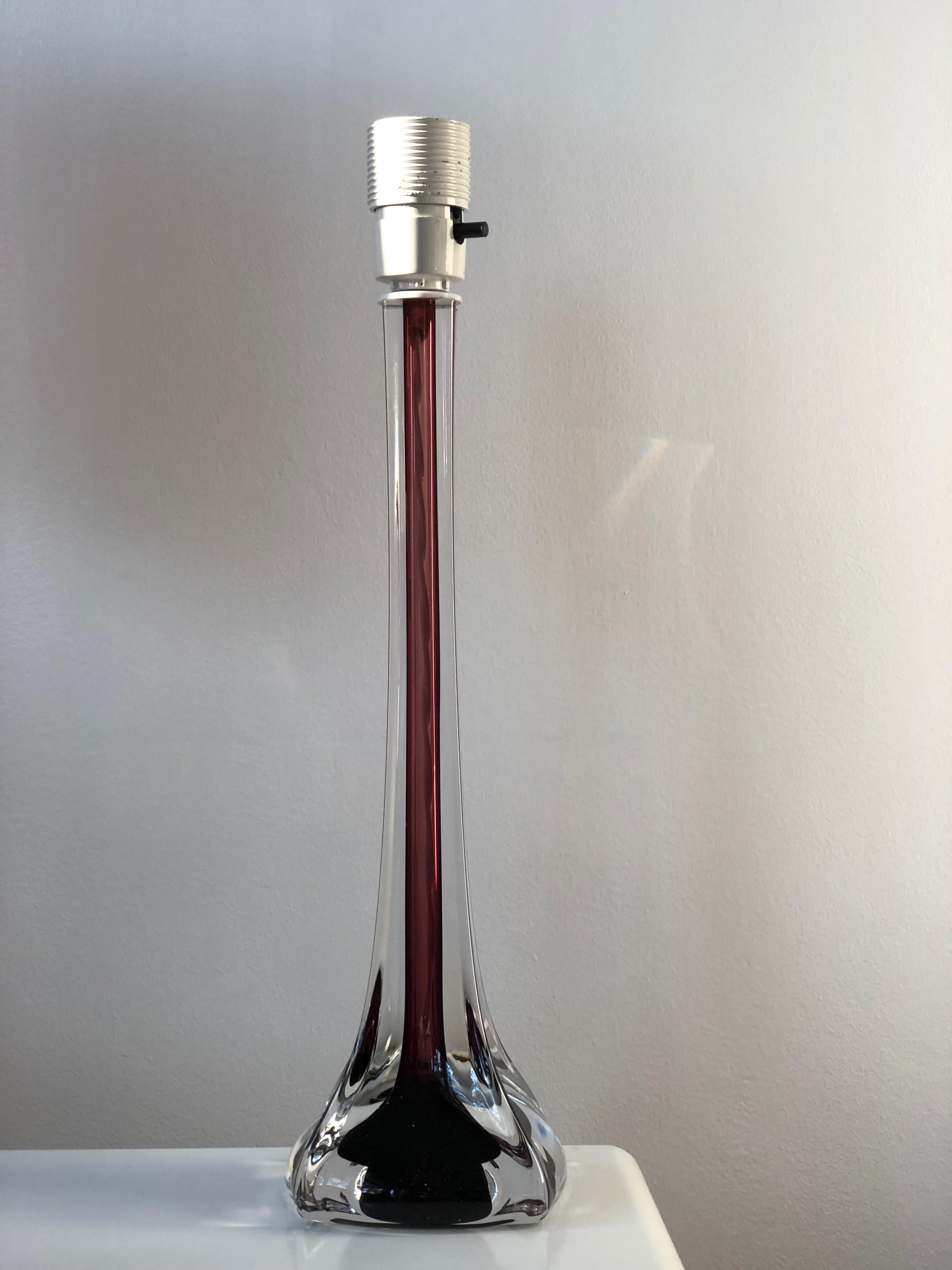 Mid-Century Modern Flygsfors Table Lamps in Burgundy by Paul Kedelv 3