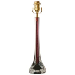 Mid-Century Modern Flygsfors Table Lamps in Burgundy by Paul Kedelv