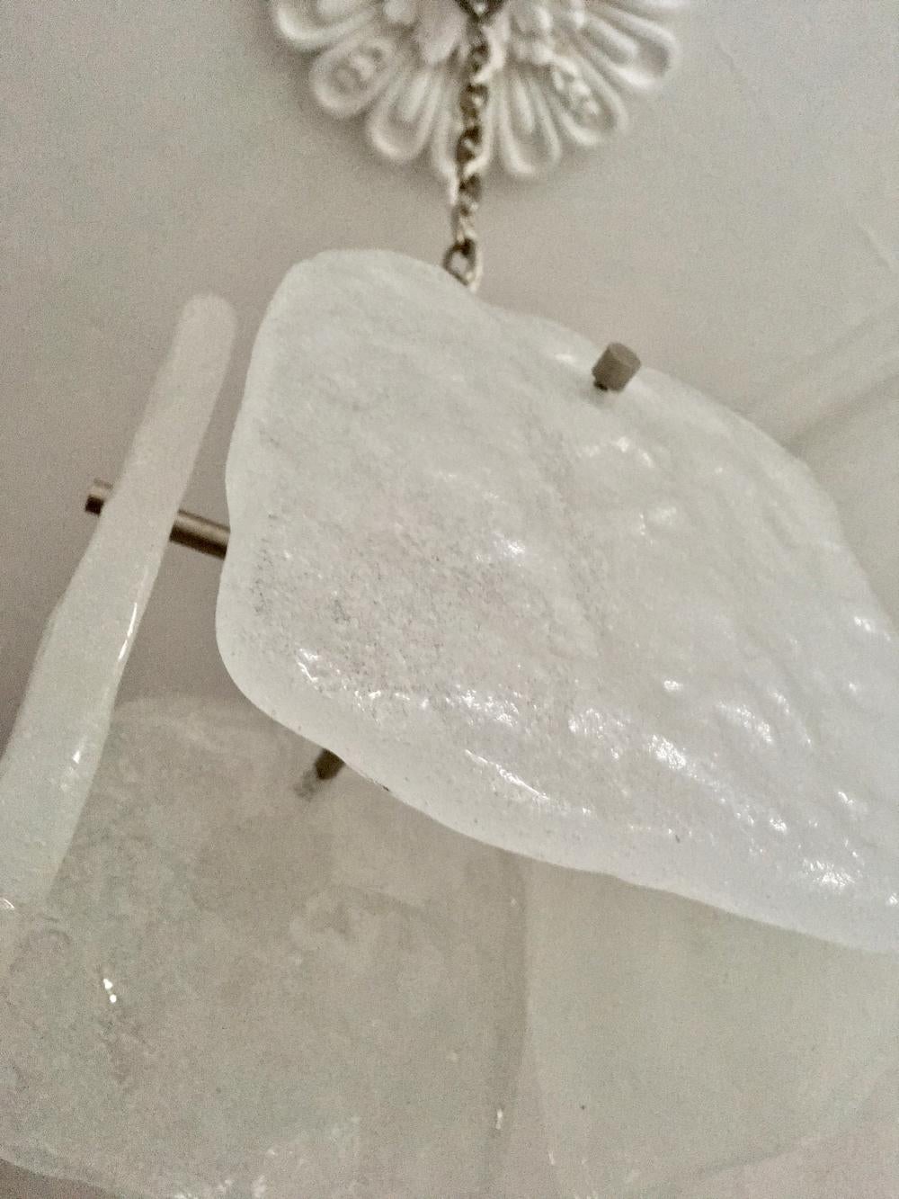 Austrian Mid-Century Modern Foam Glass Pendant Light by Kalmar of Austria For Sale
