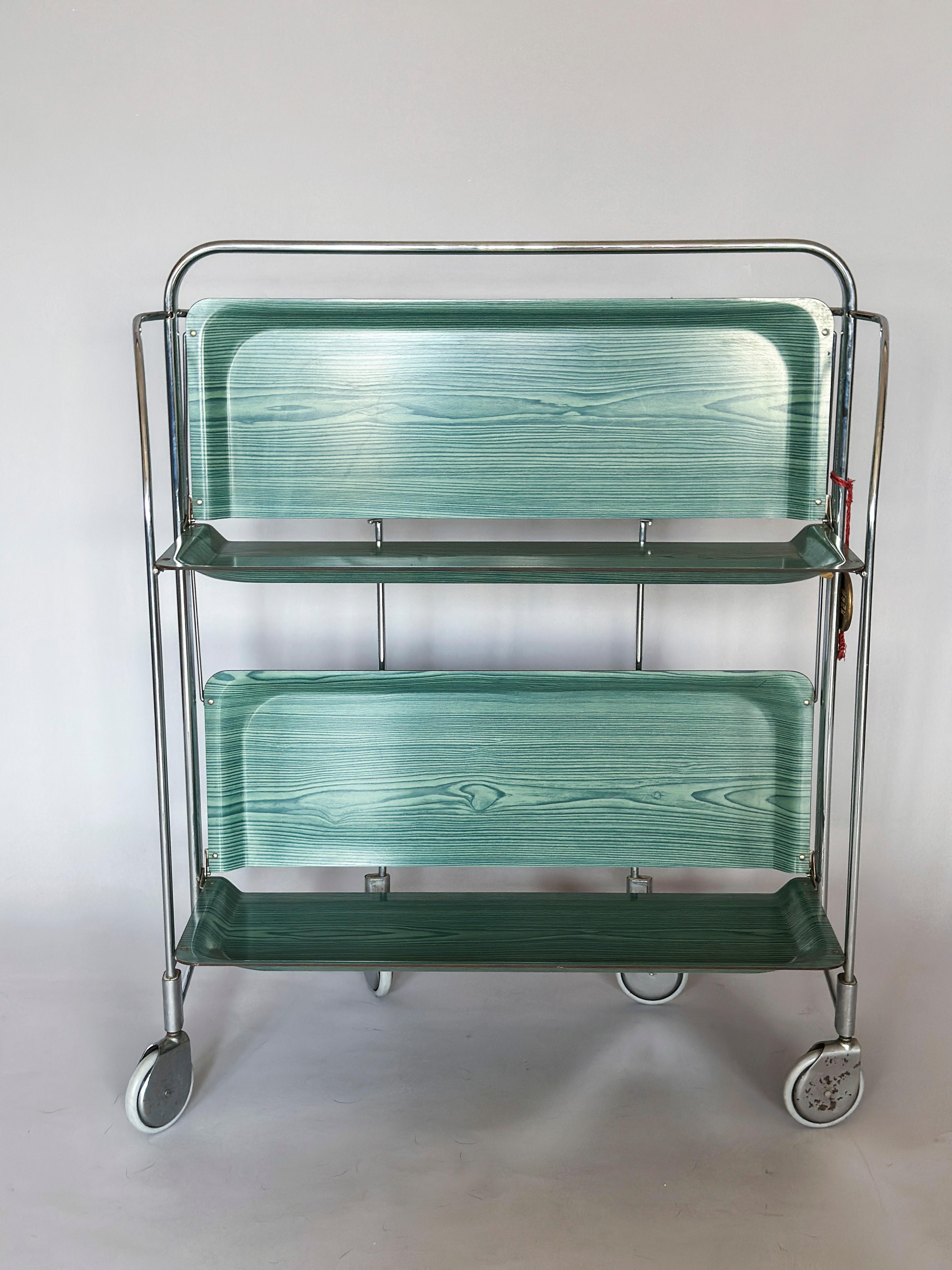 Mid-Century Modern Folding Bar Cart Trolley from Gerlinol For Sale 5