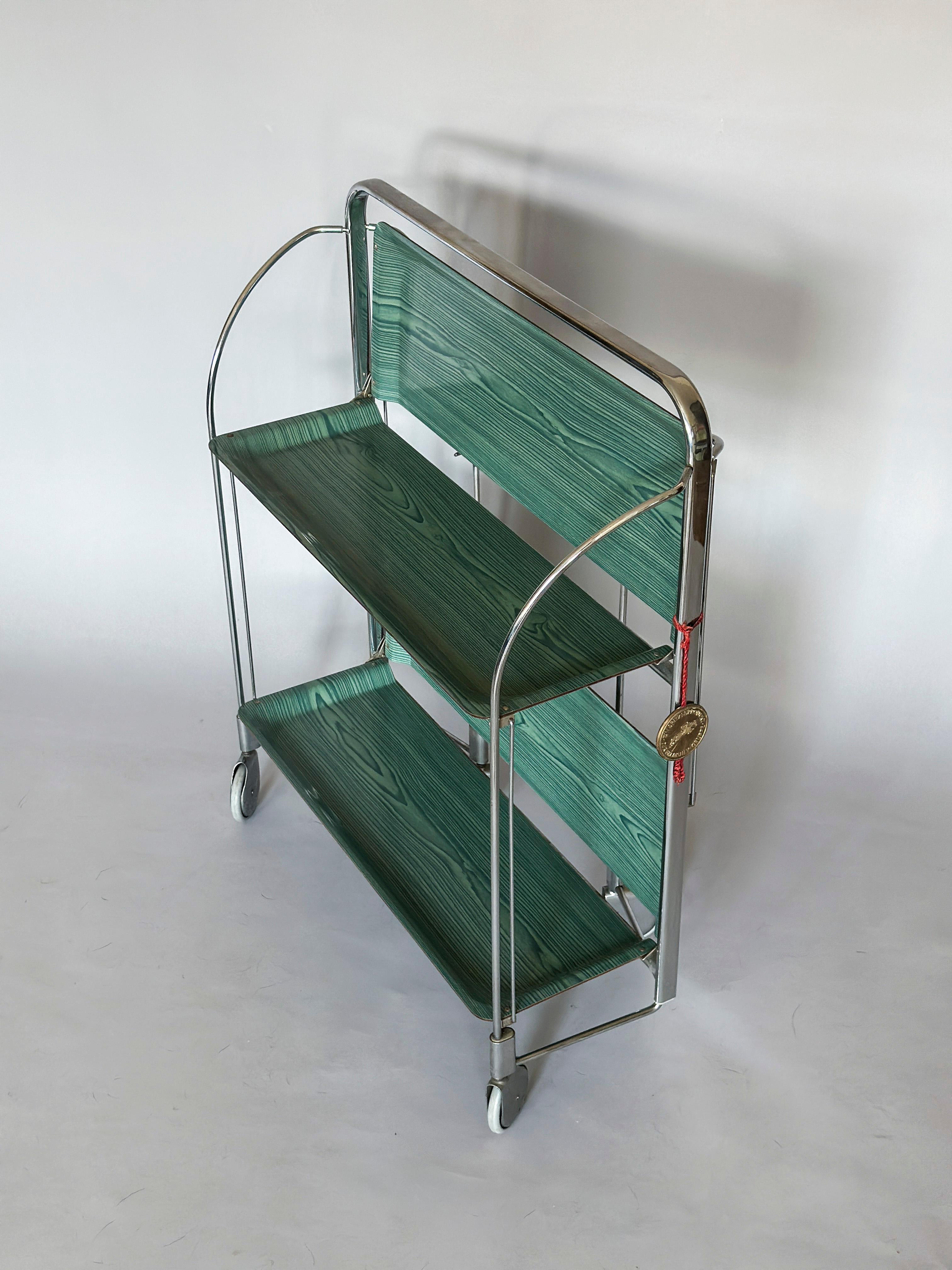Mid-Century Modern Folding Bar Cart Trolley from Gerlinol For Sale 6