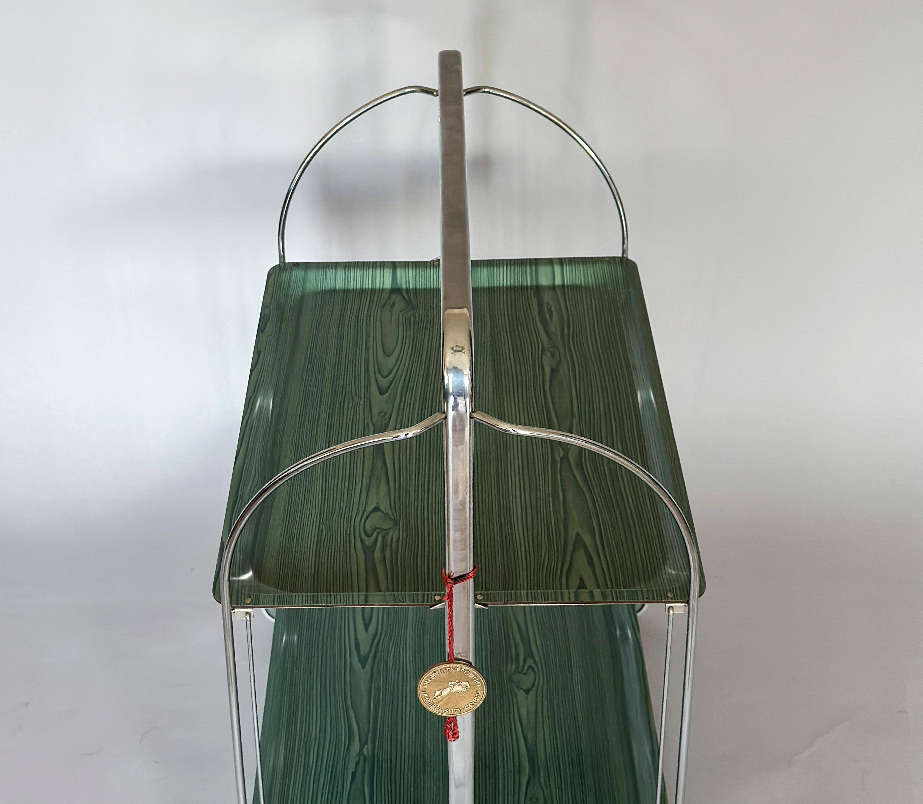 German Mid-Century Modern Folding Bar Cart Trolley from Gerlinol For Sale