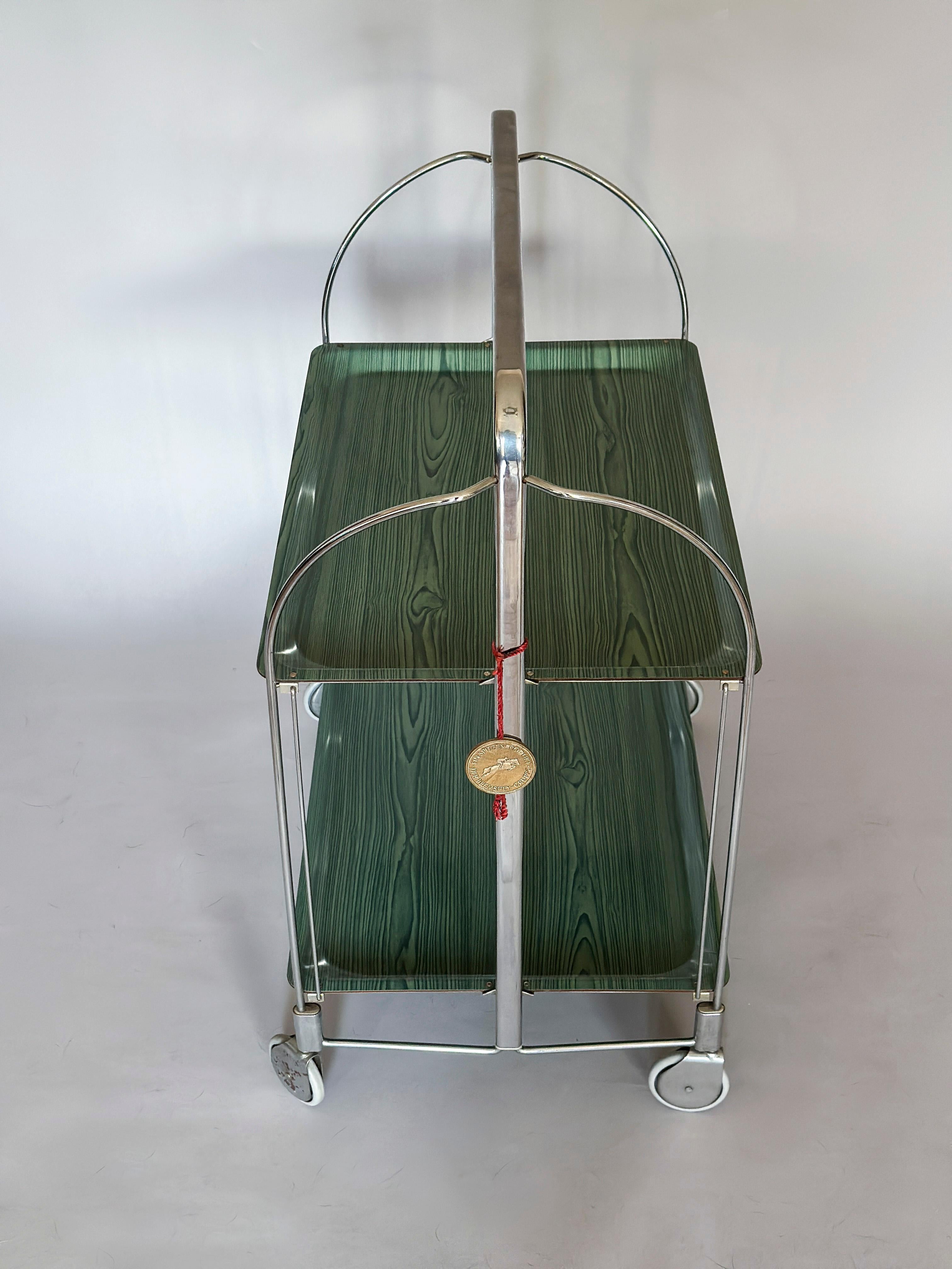 Mid-Century Modern Folding Bar Cart Trolley from Gerlinol In Good Condition For Sale In Čelinac, BA