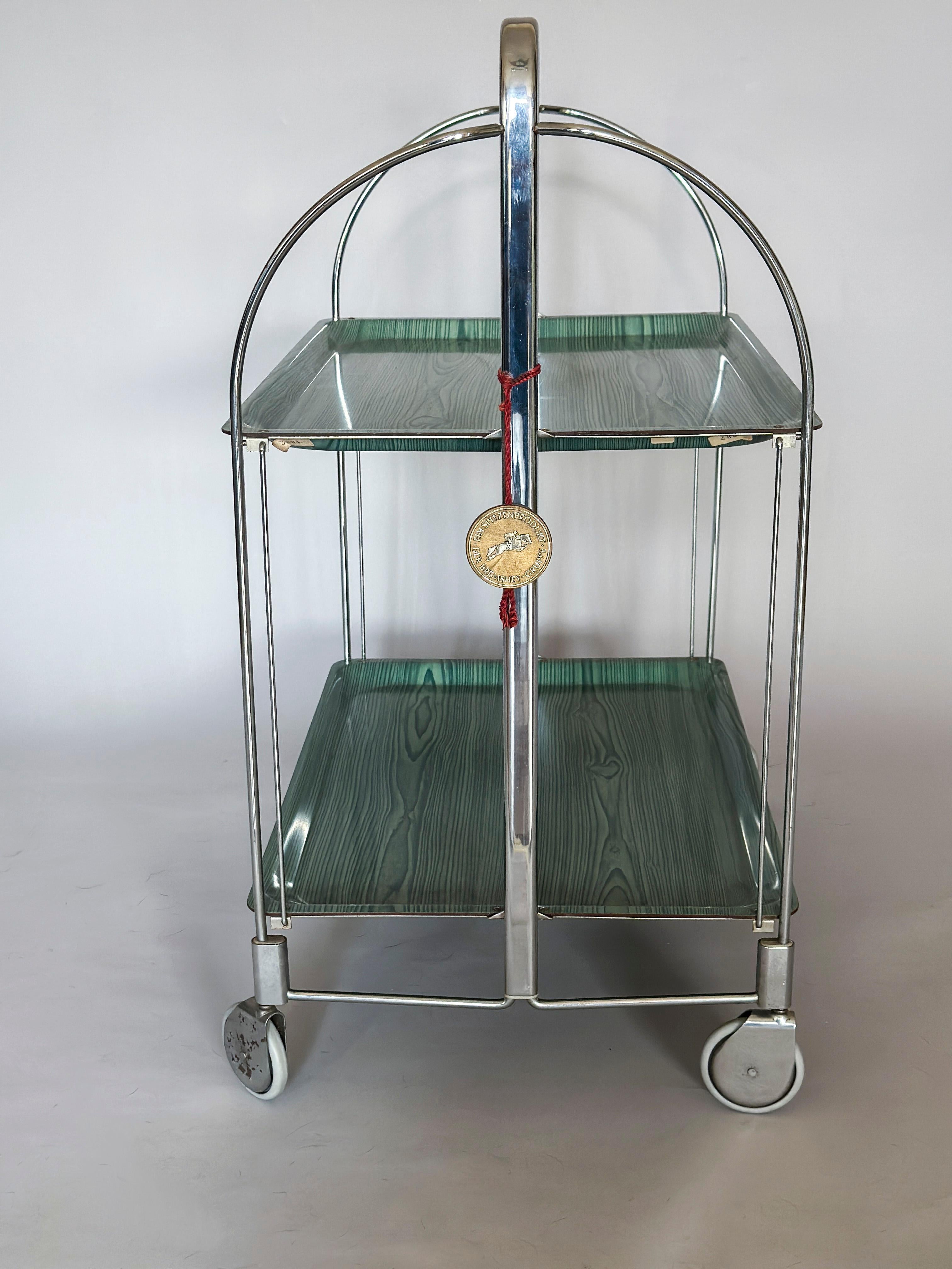 20th Century Mid-Century Modern Folding Bar Cart Trolley from Gerlinol For Sale