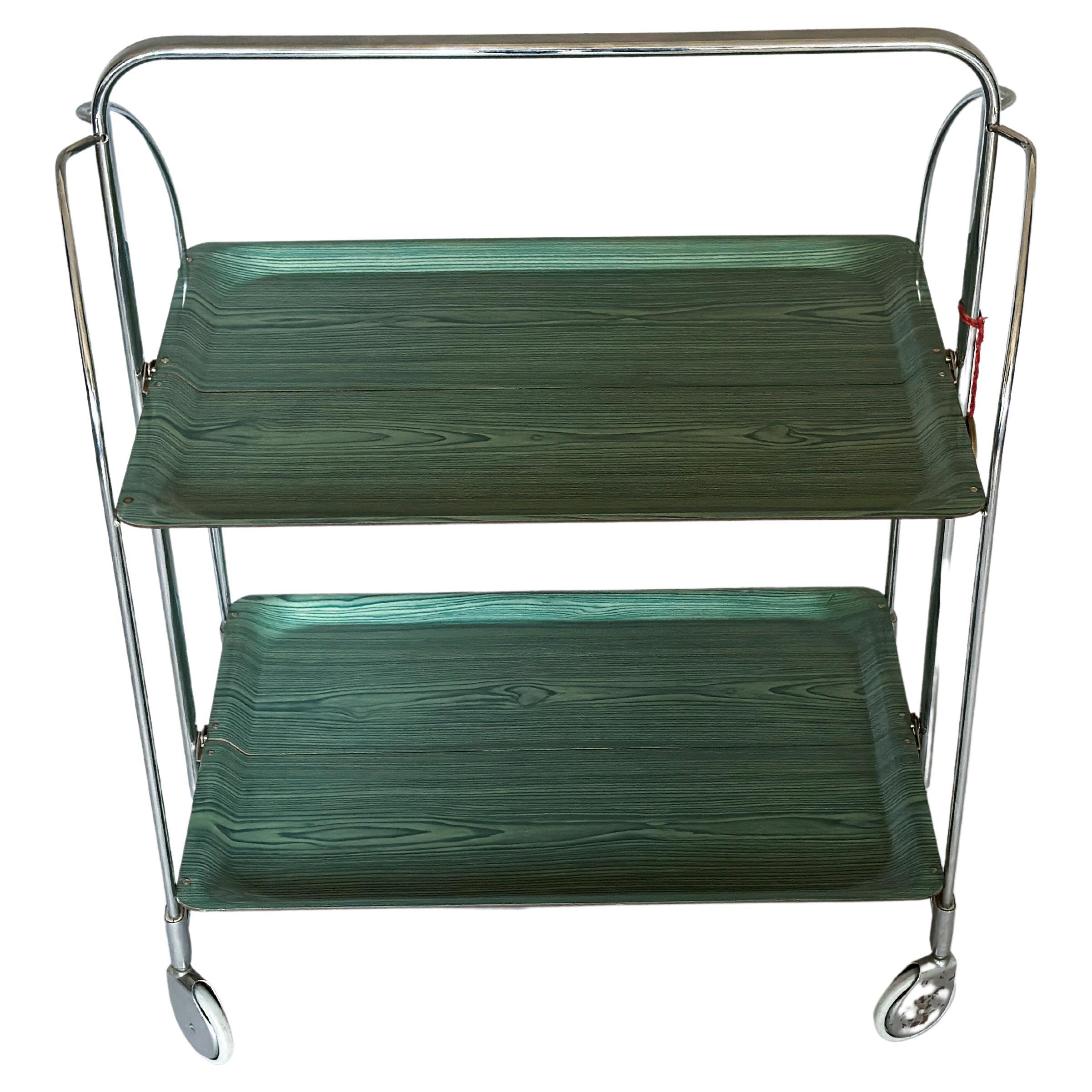 Mid-Century Modern Folding Bar Cart Trolley from Gerlinol