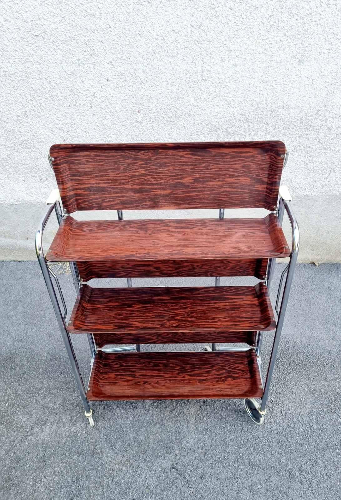 Mid-20th Century Mid Century Modern Folding Bar Trolley, Germany 60s For Sale