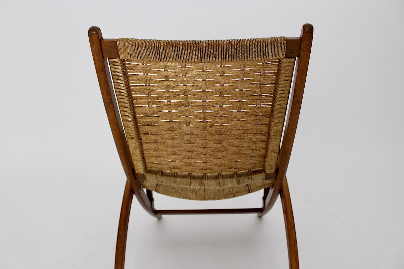 Mid-Century Modern Folding Beech Vintage Chair Style Gio Ponti, 1960s, Italy For Sale 10