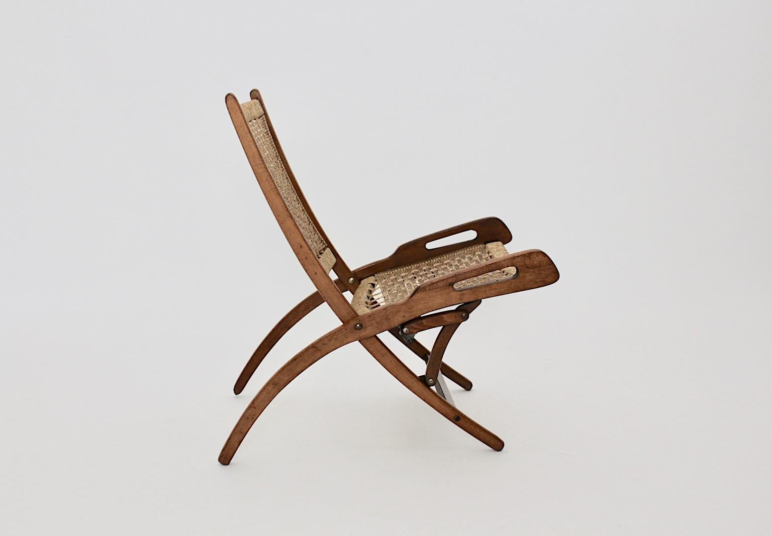 Mid-20th Century Mid-Century Modern Folding Beech Vintage Chair Style Gio Ponti, 1960s, Italy For Sale