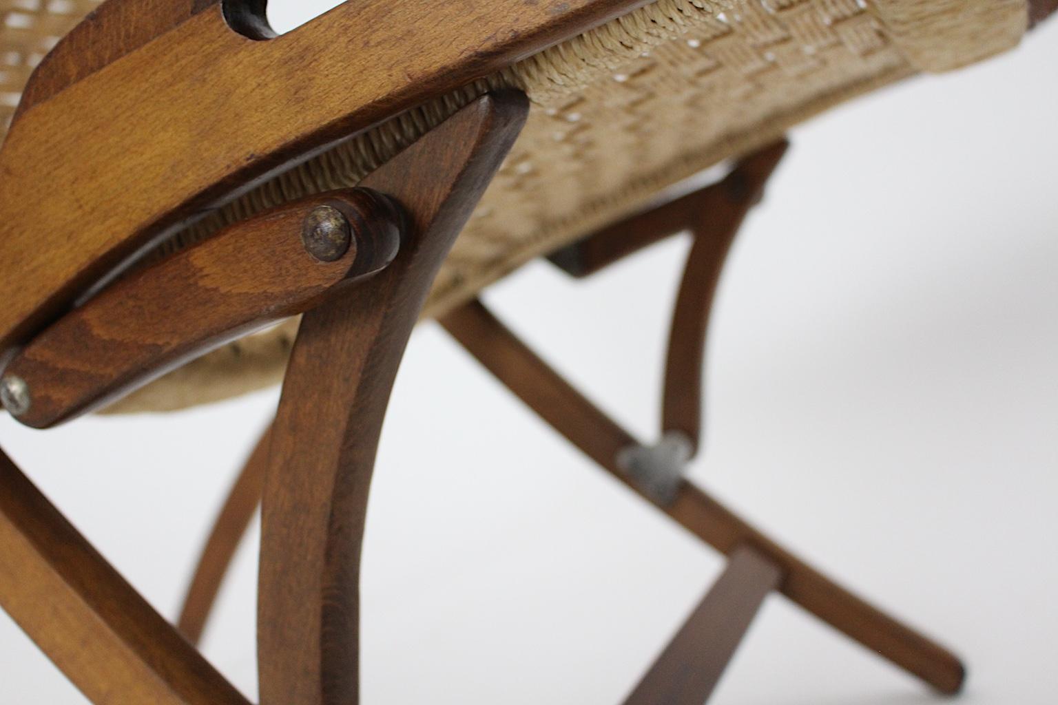 Nylon Mid-Century Modern Folding Beech Vintage Chair Style Gio Ponti, 1960s, Italy For Sale