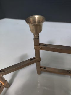 Mid-Century Modern Folding Brass Candelabra