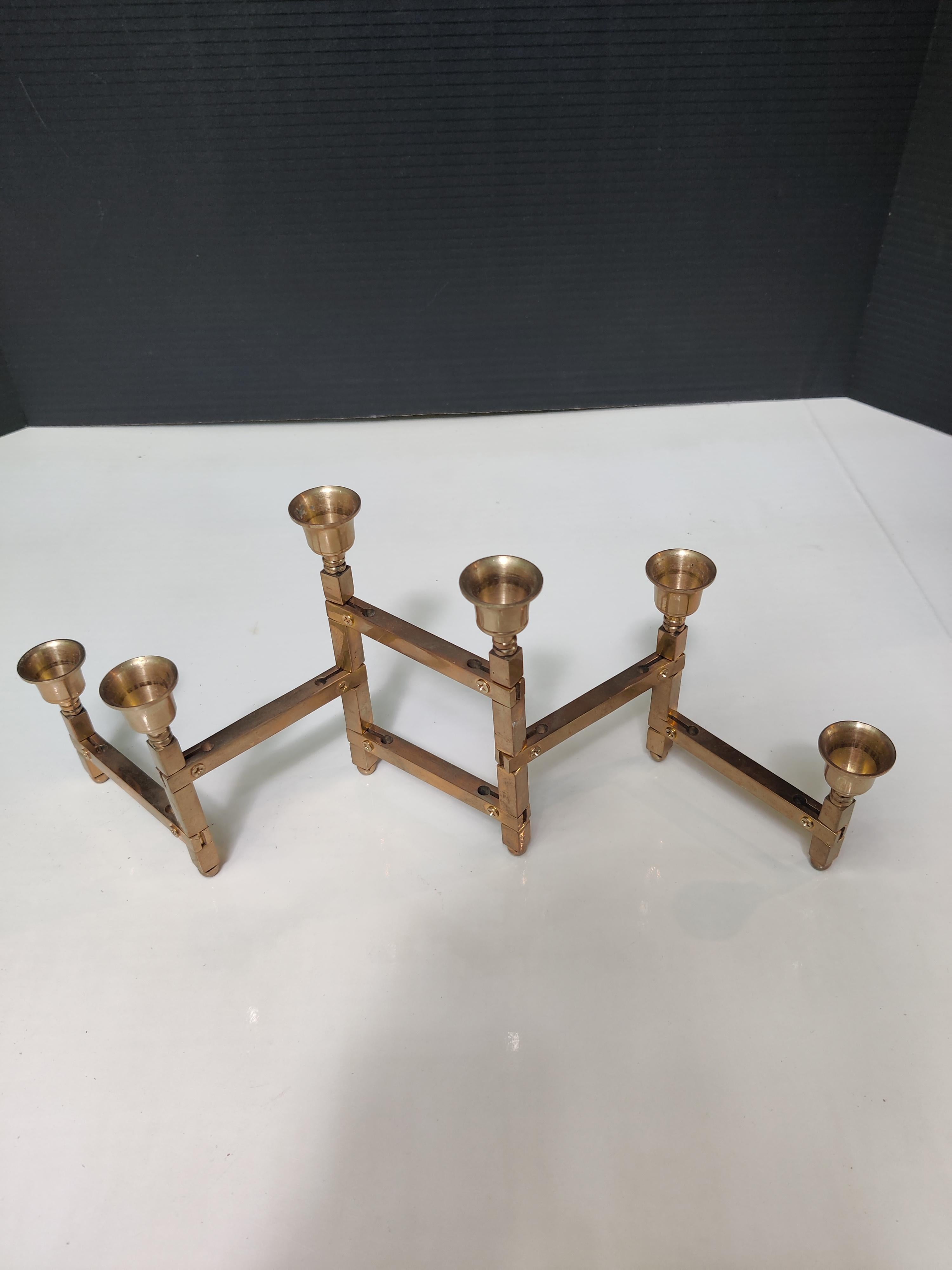 Mid-Century Modern Folding Kandelaber aus Messing im Angebot 4