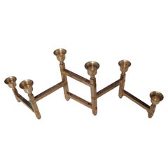 Candelabro plegable de latón moderno de mediados de siglo
