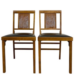 Moderne Klappstühle von Leg-o-Matic aus der Jahrhundertmitte, 2er-Set mit Rohrrücken