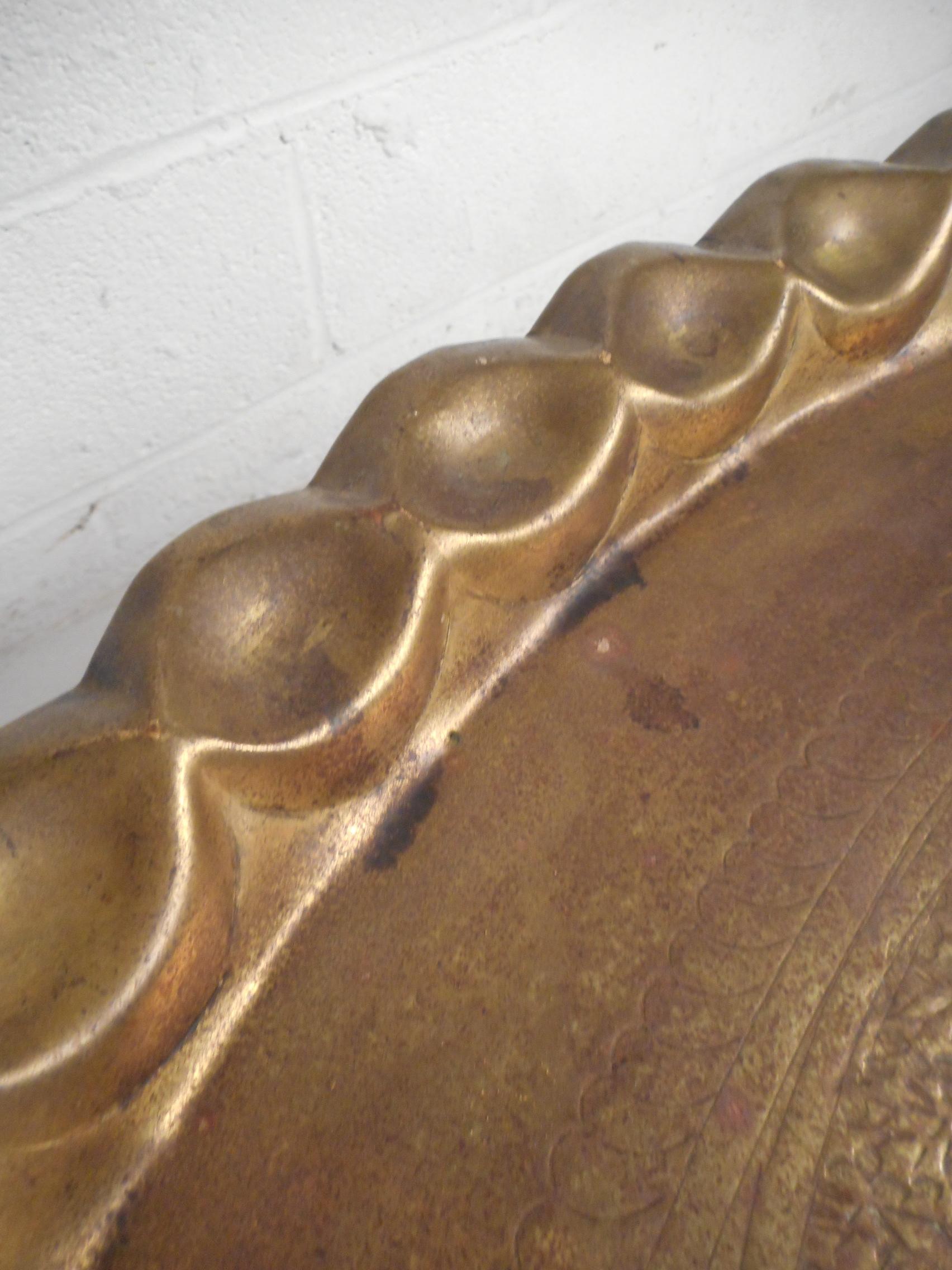 Mid-Century Modern Folding Cocktail Table with Brass Tabletop 4