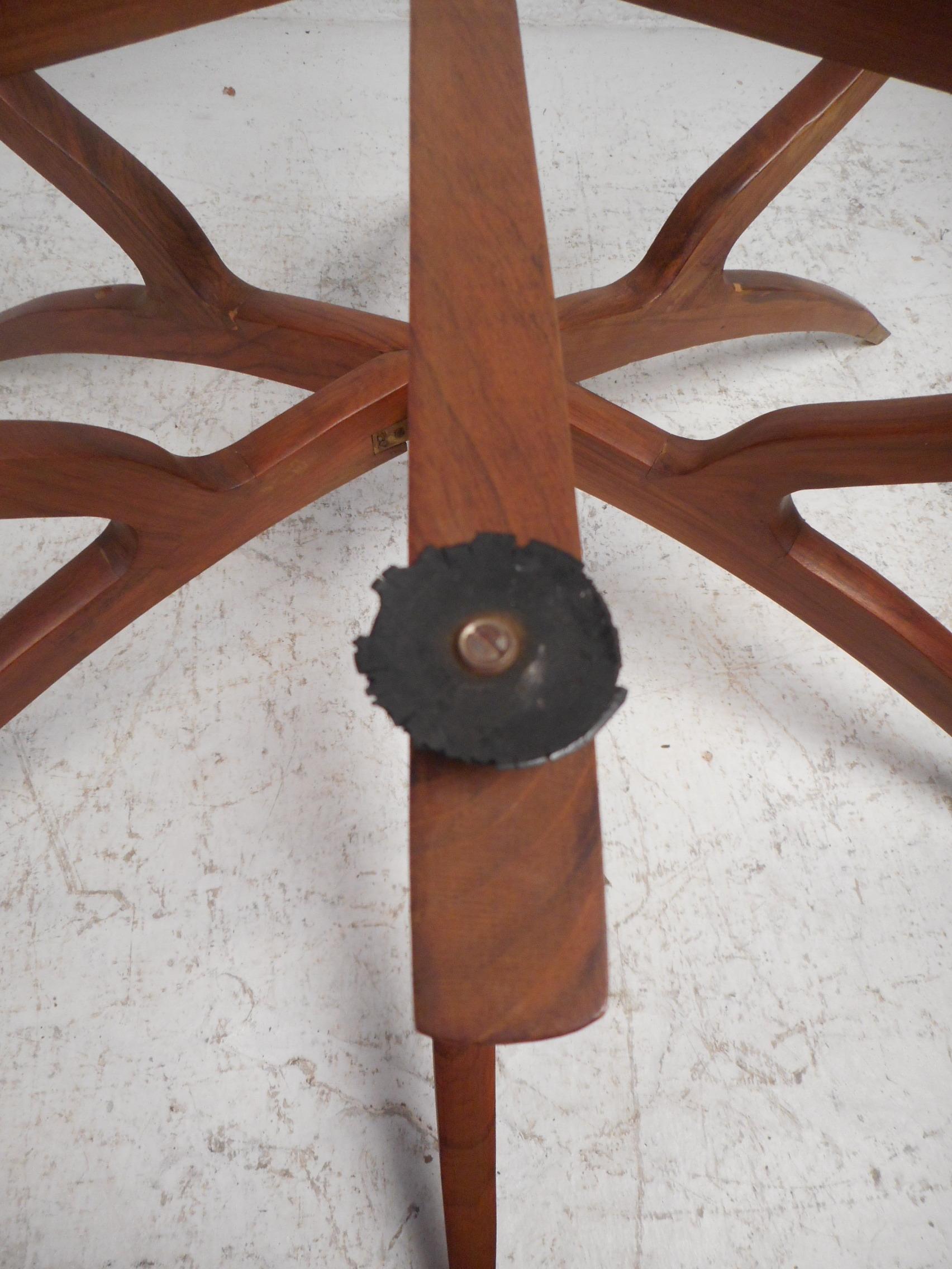 Mid-Century Modern Folding Cocktail Table with Brass Tabletop 8