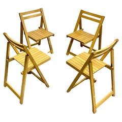 Mid-Century Modern Folding Dining Chairs, Set of 4