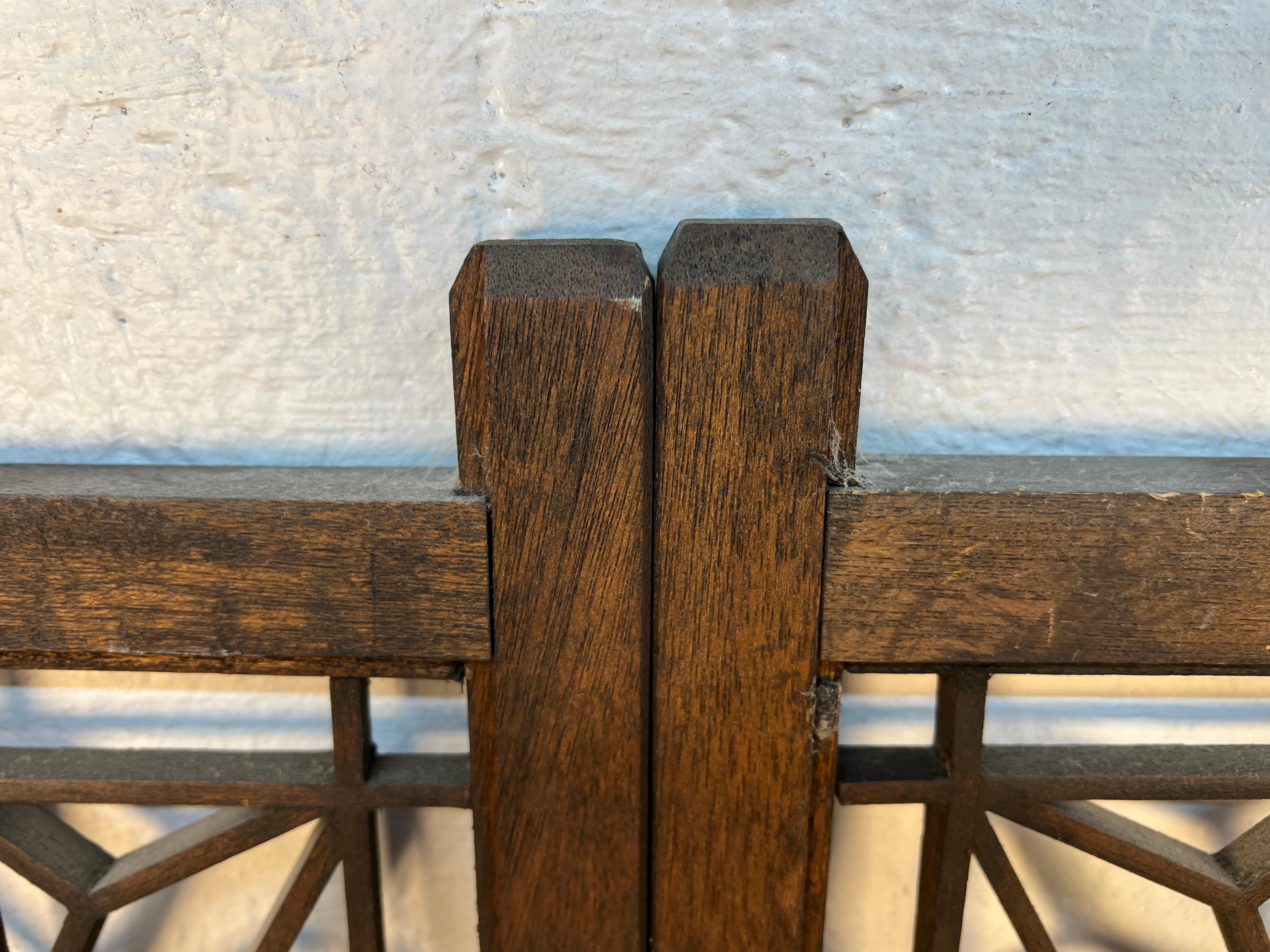 Mid-Century Modern Folding Four-Panel Geometric Room Divider in Teak en vente 8