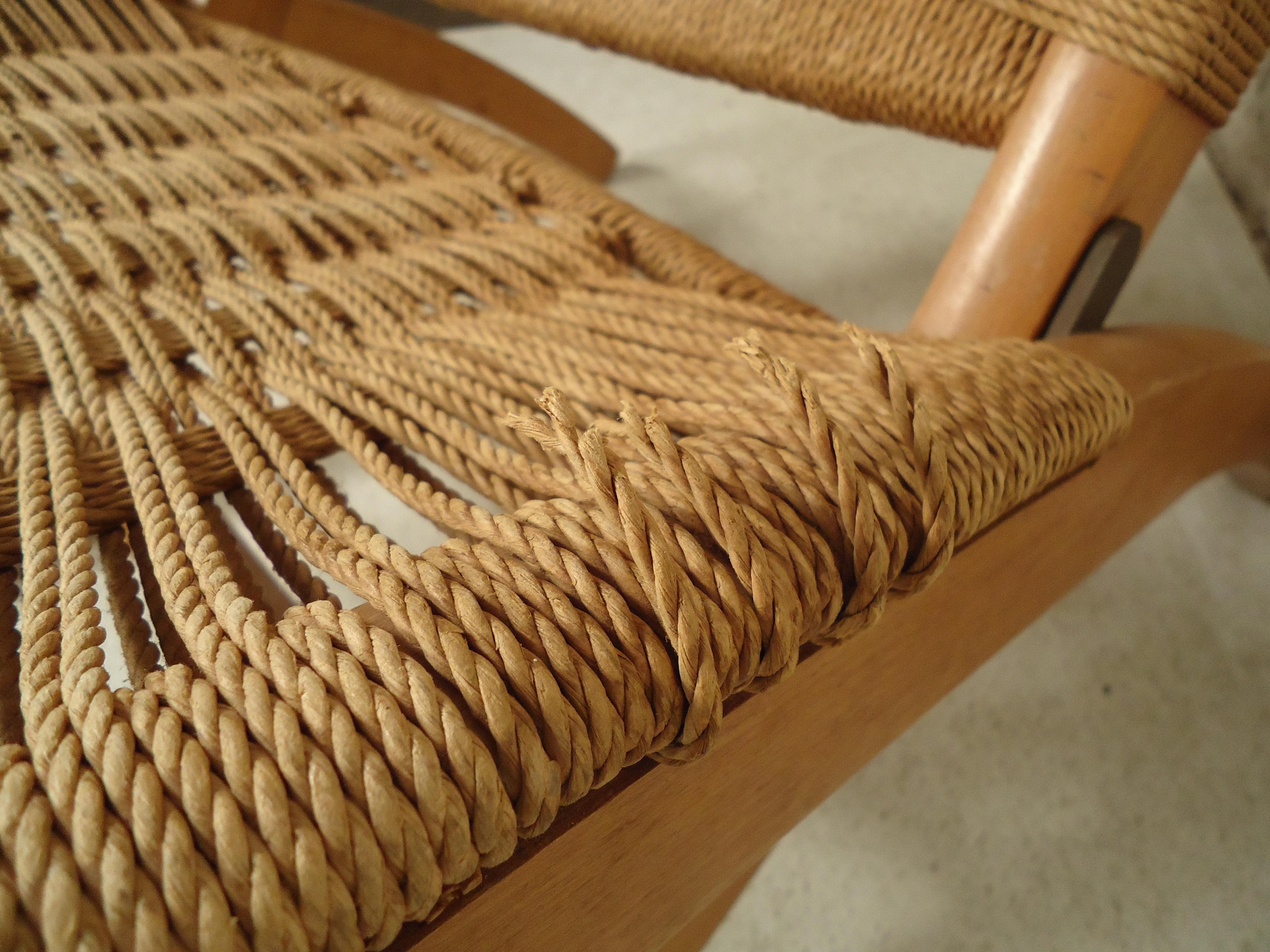 Mid-Century Modern Folding Rope Chair For Sale at 1stDibs | mid century ...