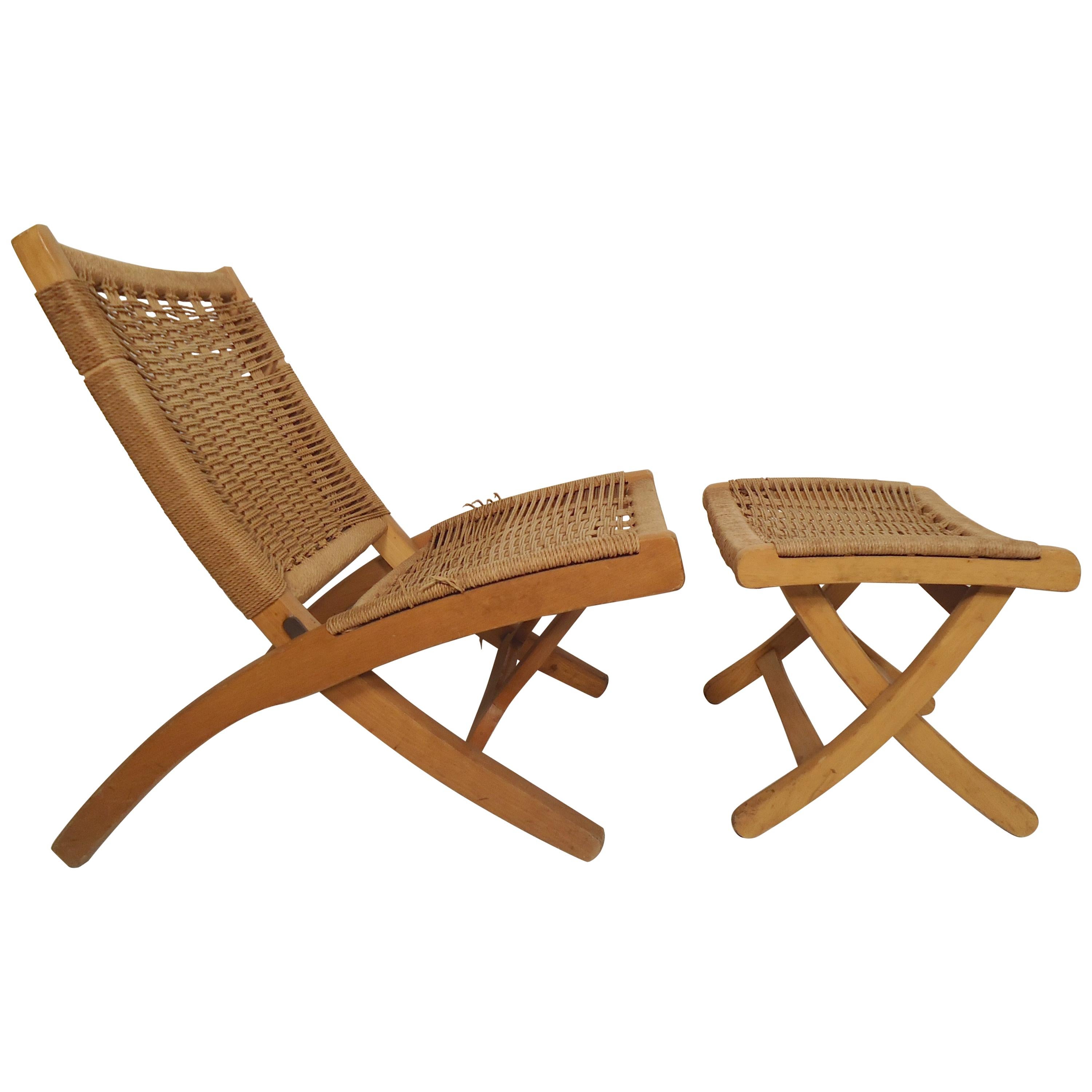 Mid-Century Modern Folding Rope Chair