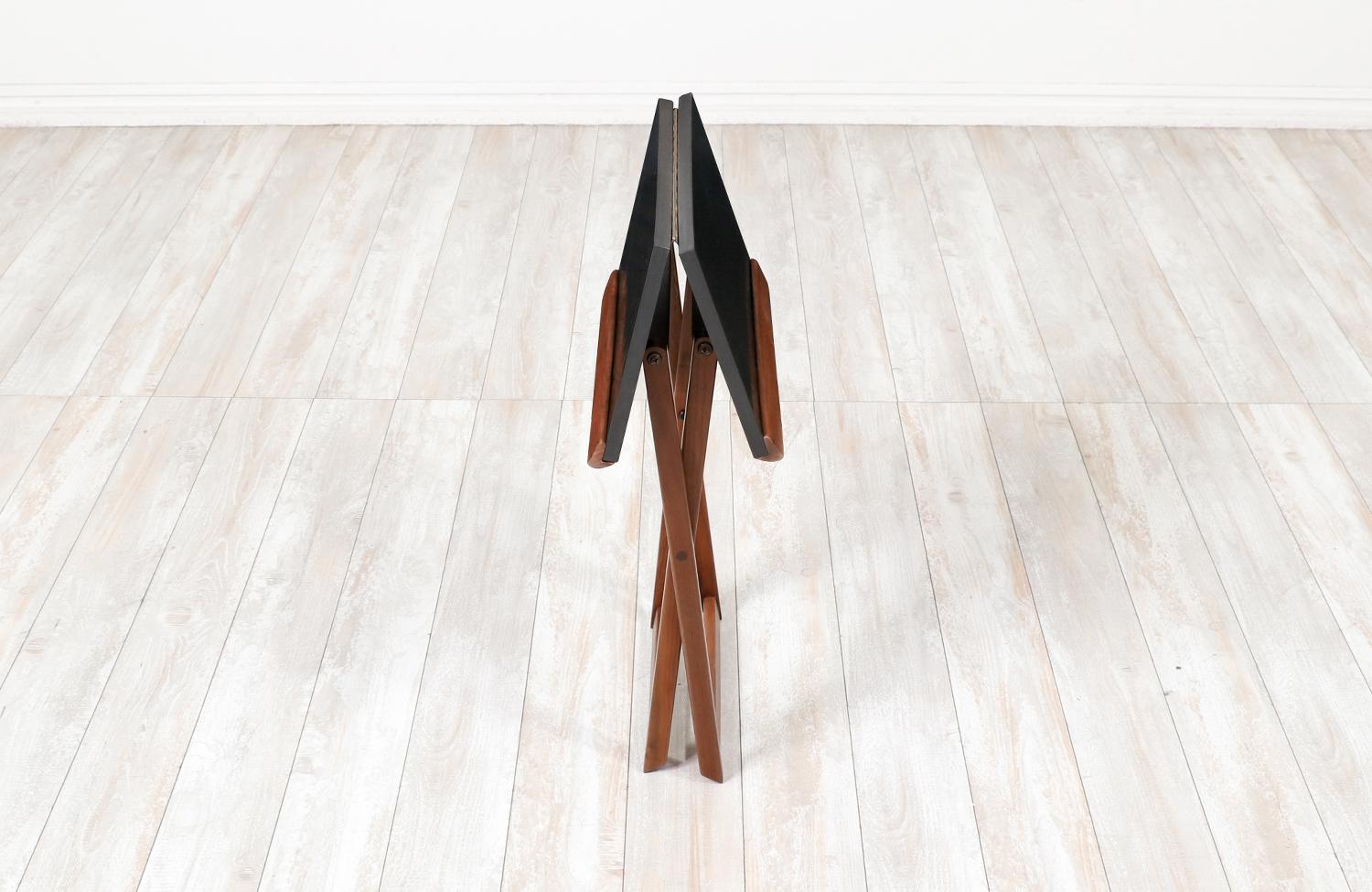 Mid-20th Century Expertly Restored - Mid-Century Modern Folding Side Table For Sale