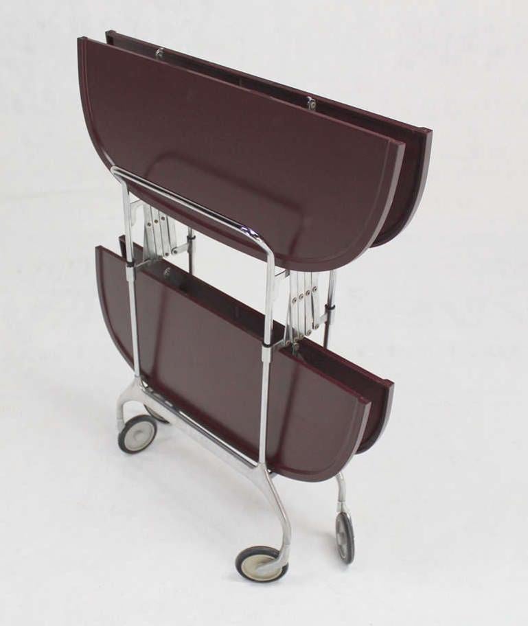 Mid-Century Modern Folding Stow Away Servierwagen Tisch auf Rädern von Cartel MINT (Moderne der Mitte des Jahrhunderts) im Angebot