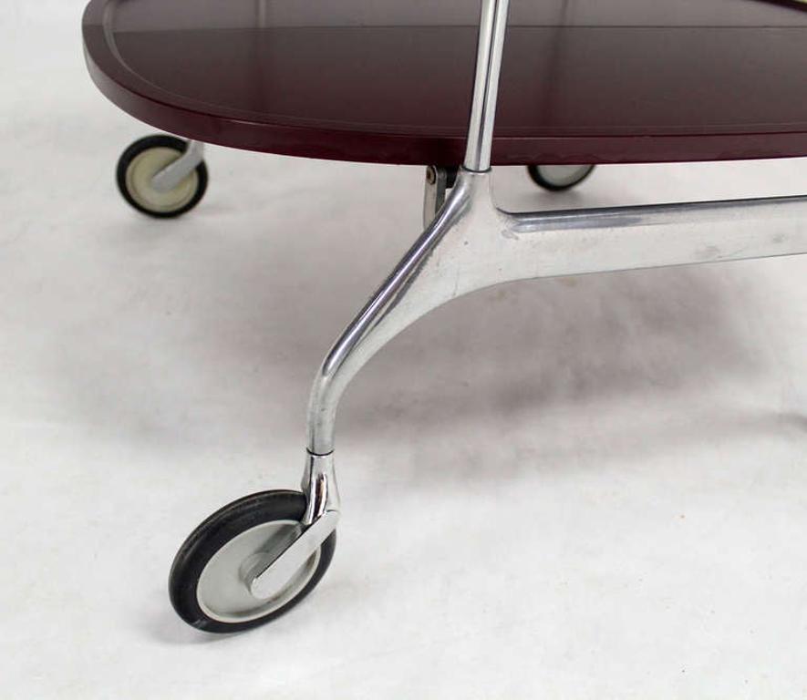 Mid-Century Modern Folding Stow Away Servierwagen Tisch auf Rädern von Cartel MINT (Chrom) im Angebot